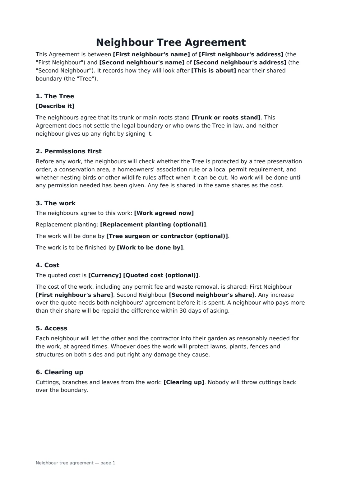 Neighbour tree agreement — page 1 of 2