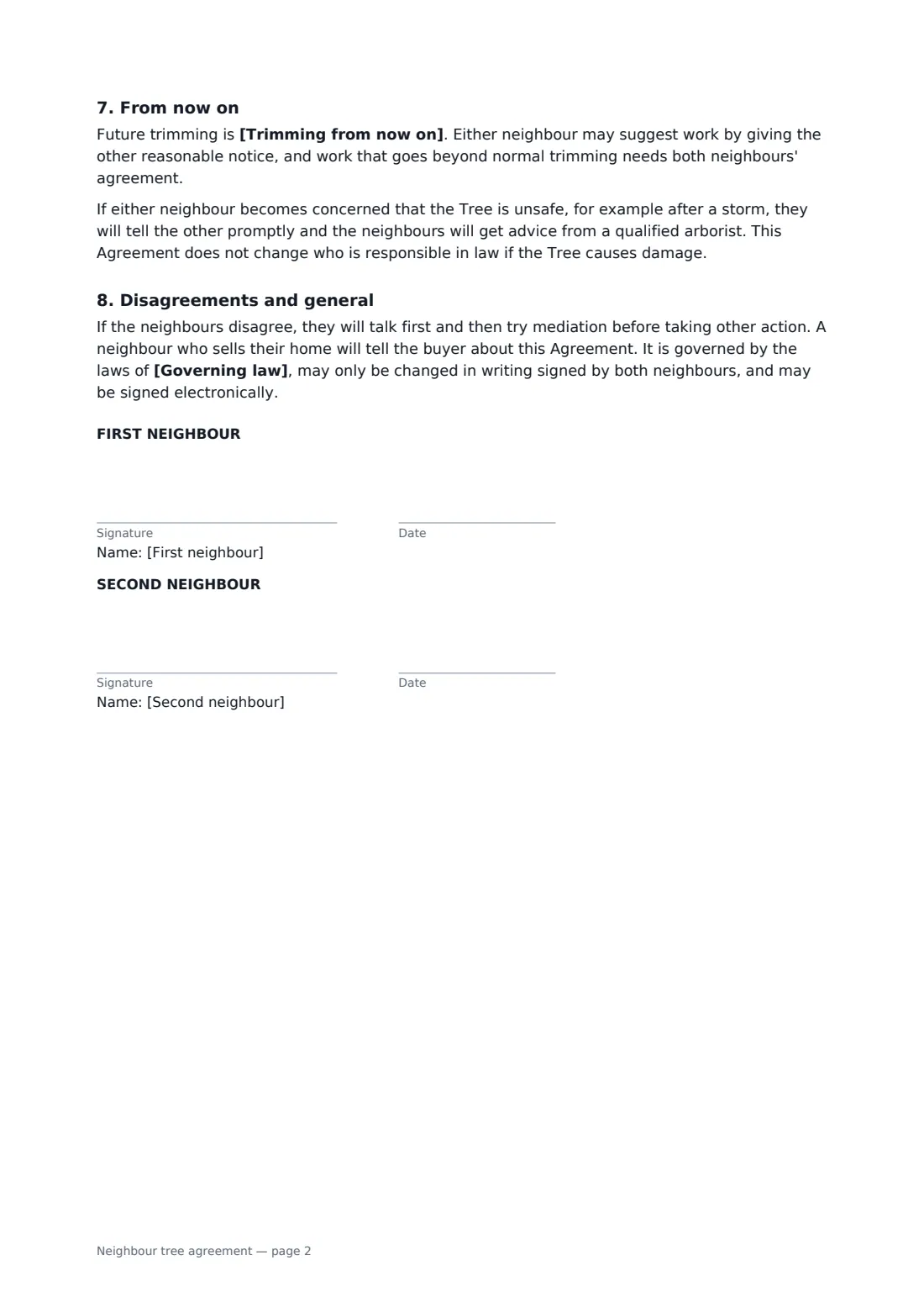 Neighbour tree agreement — page 2 of 2