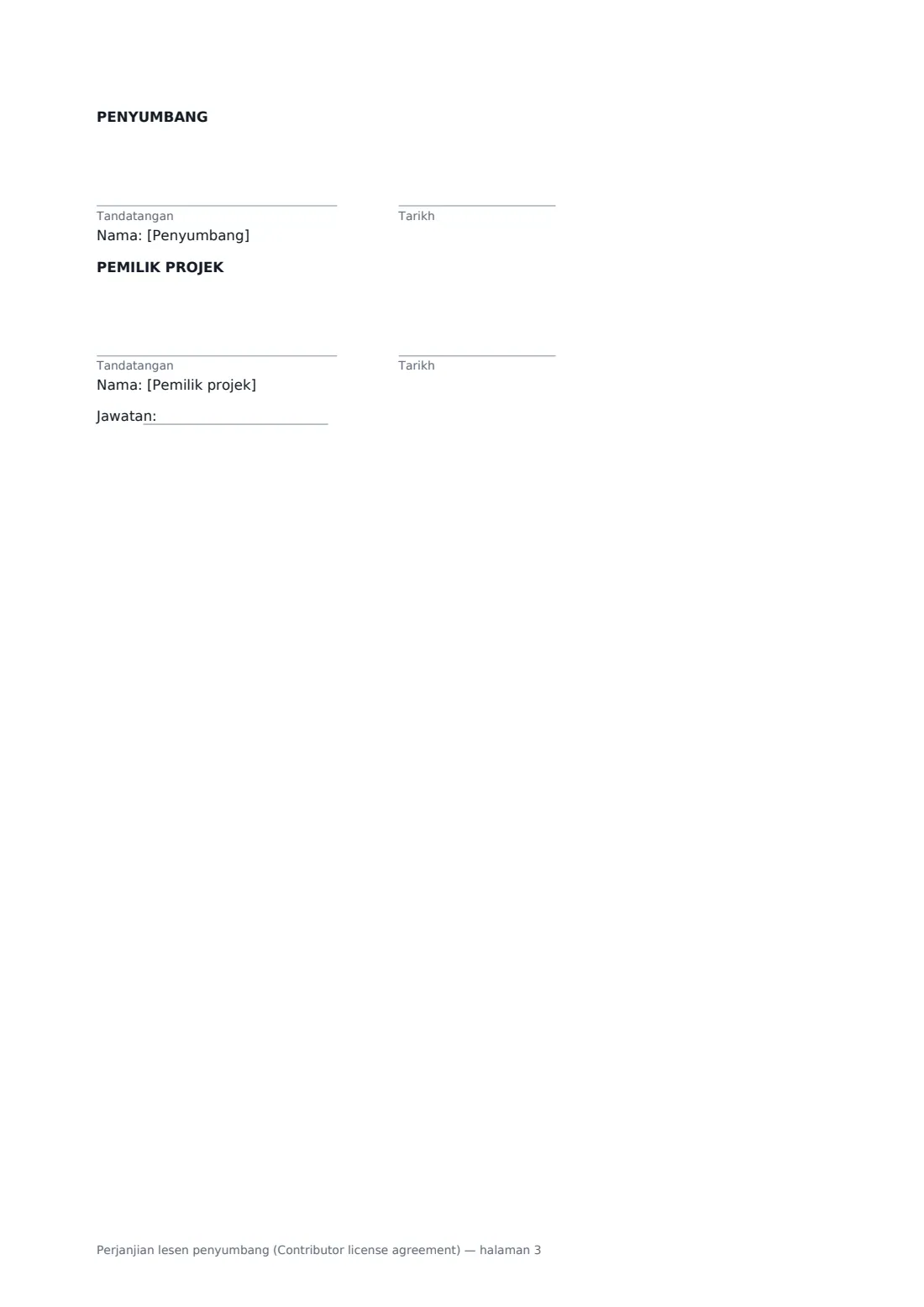Perjanjian lesen penyumbang (Contributor license agreement) — halaman 3 daripada 3
