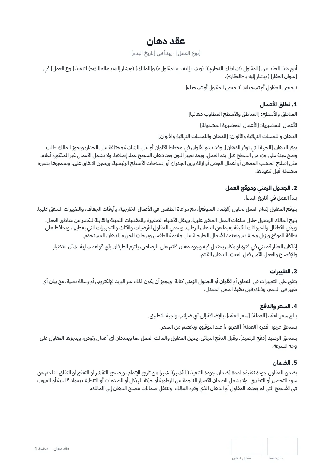 عقد دهان — الصفحة 1 من 2