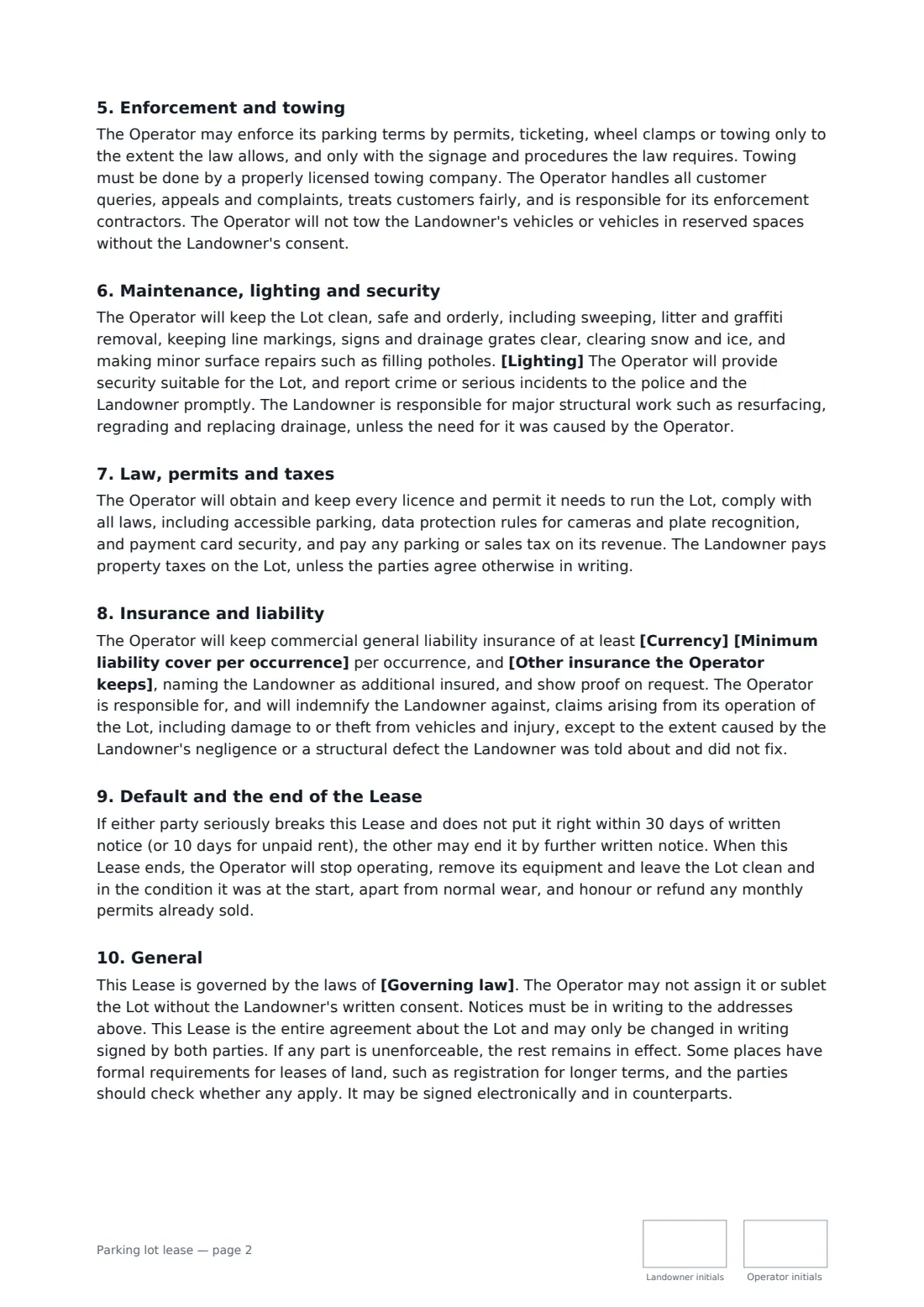 Parking lot lease — page 2 of 3