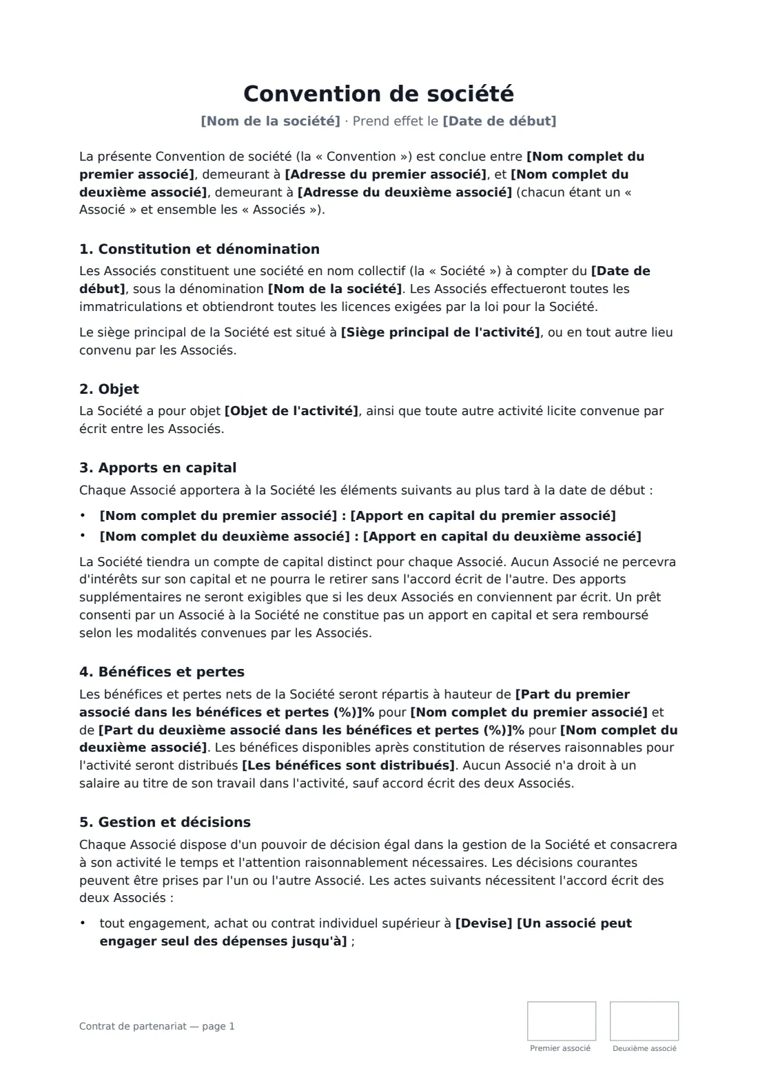 Contrat de partenariat — page 1 sur 3
