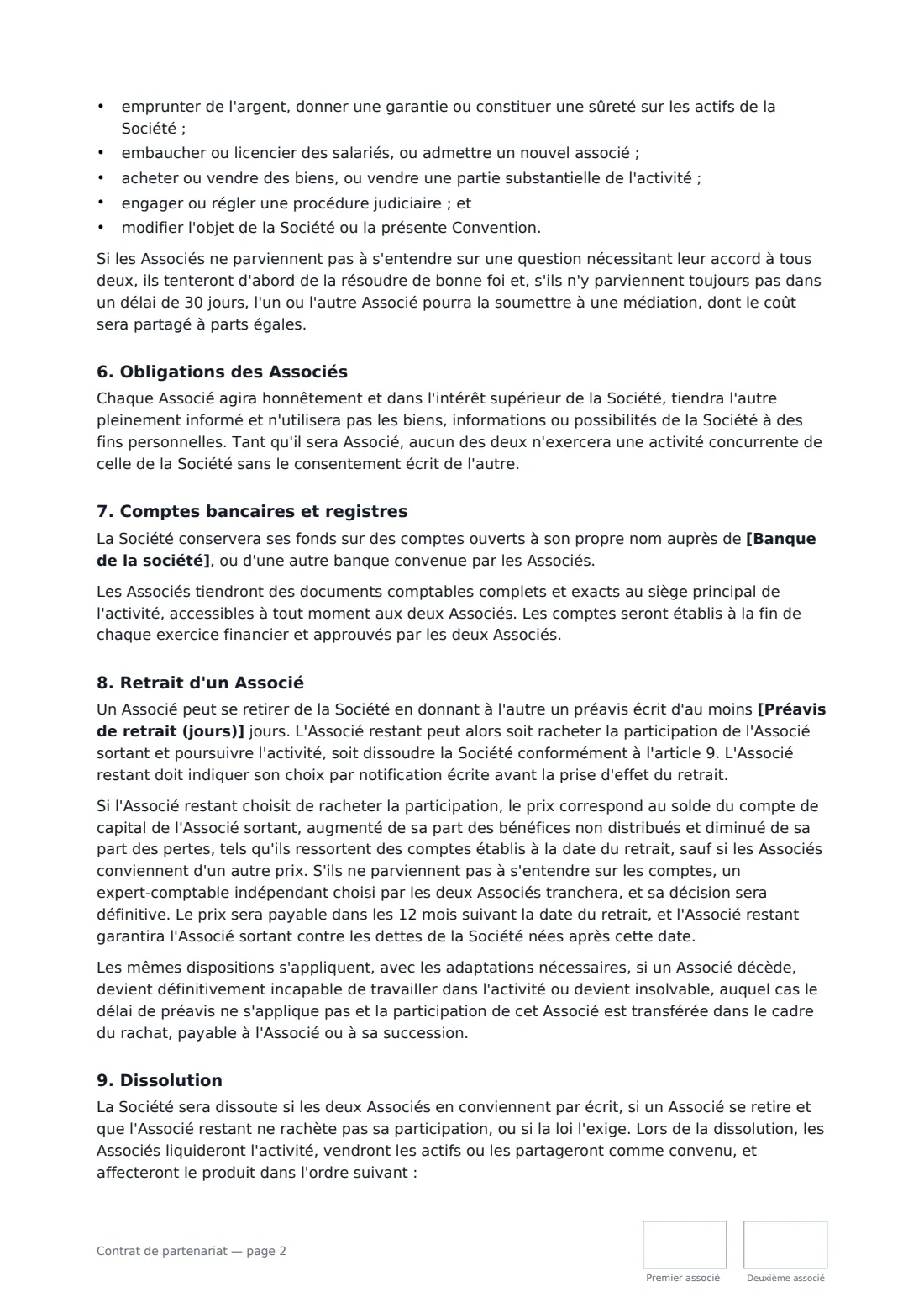 Contrat de partenariat — page 2 sur 3