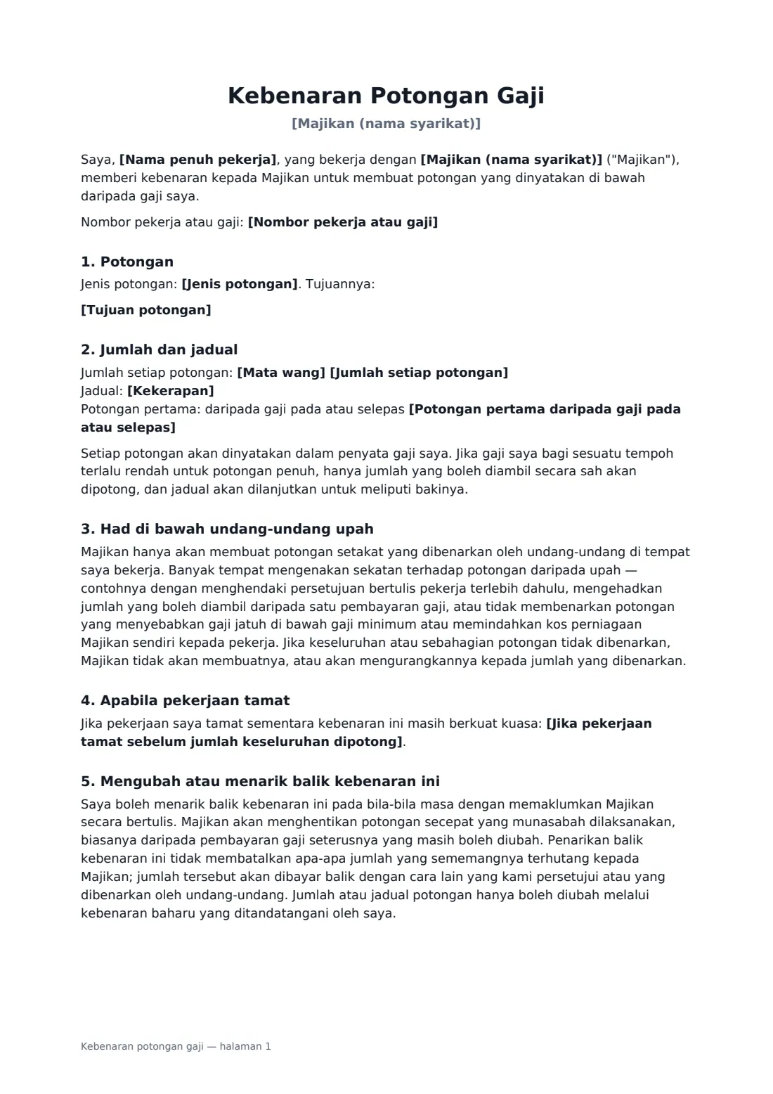 Kebenaran potongan gaji — halaman 1 daripada 2
