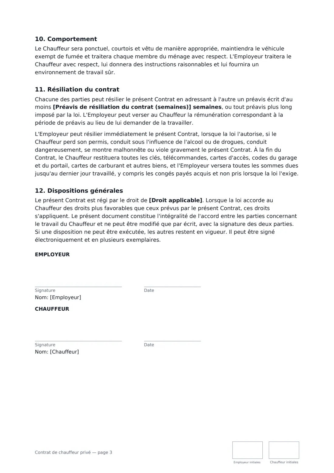 Contrat de chauffeur privé — page 3 sur 3