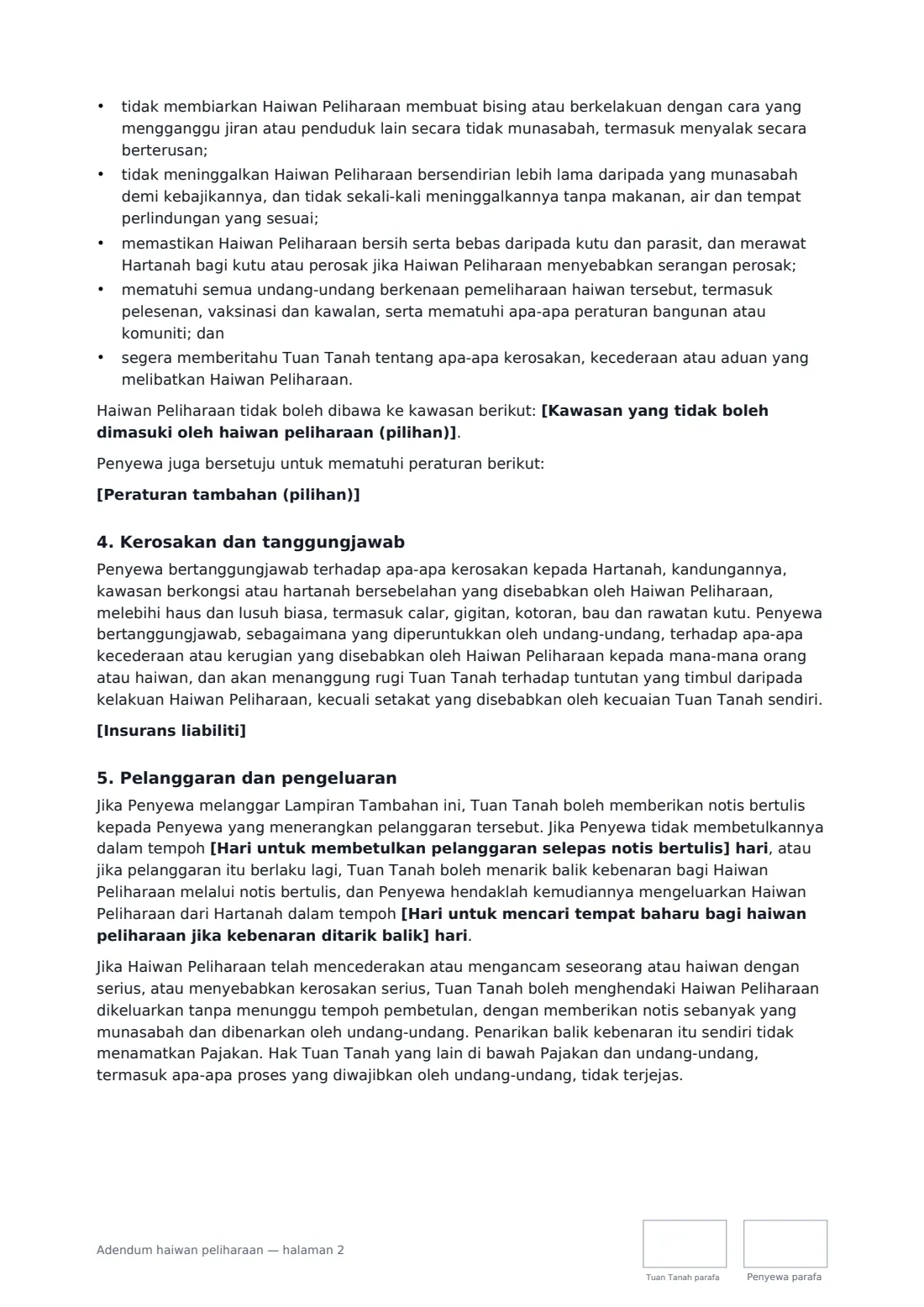 Adendum haiwan peliharaan — halaman 2 daripada 3