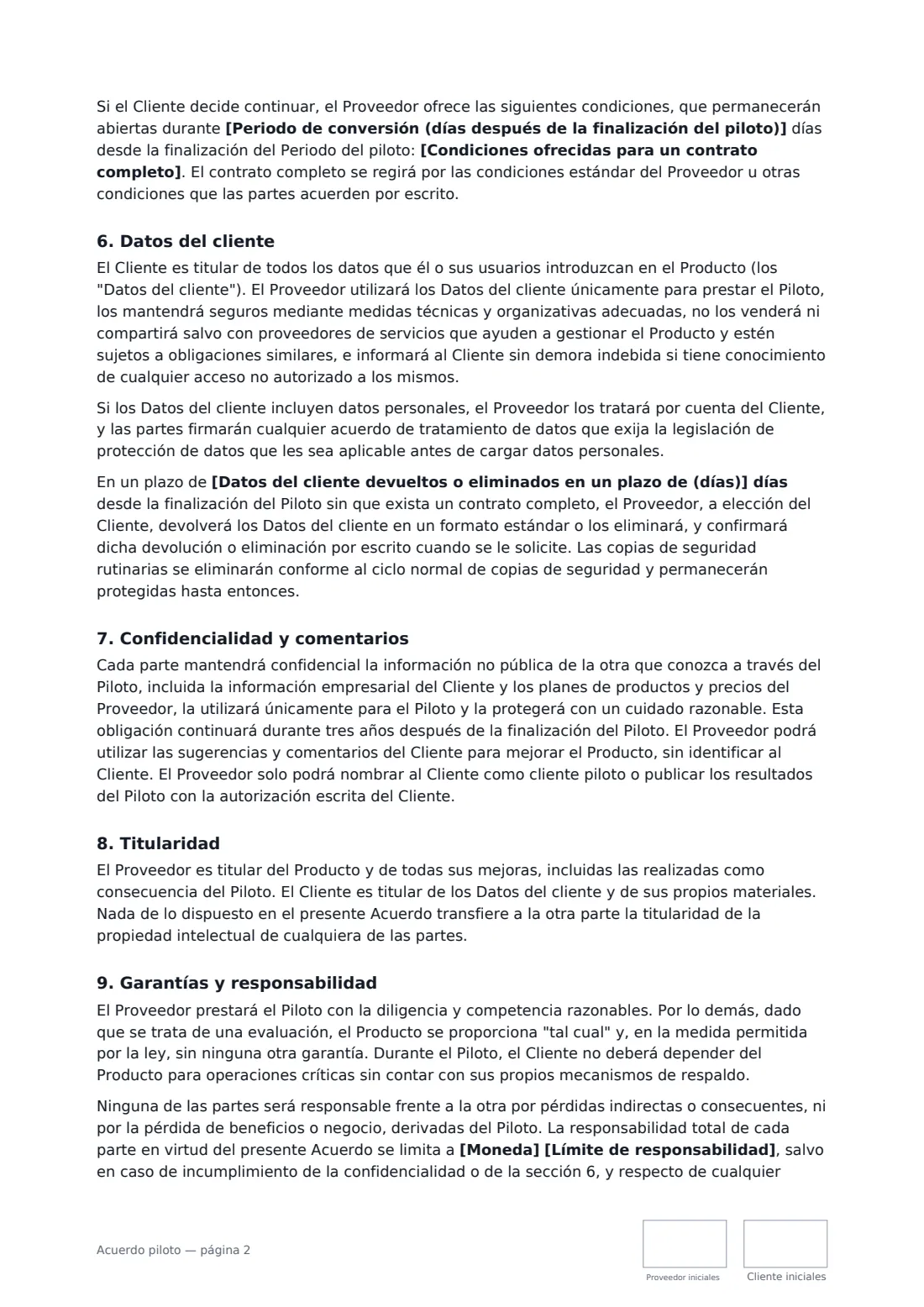 Acuerdo piloto: página 2 de 3