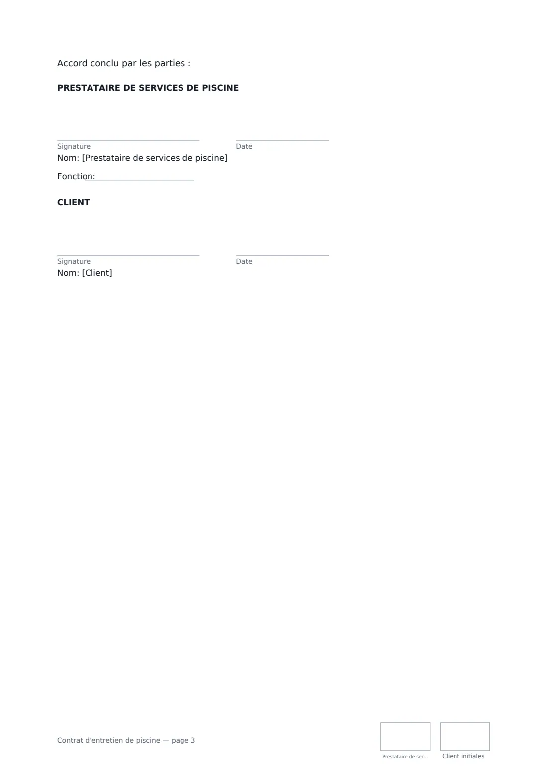 Contrat d'entretien de piscine — page 3 sur 3