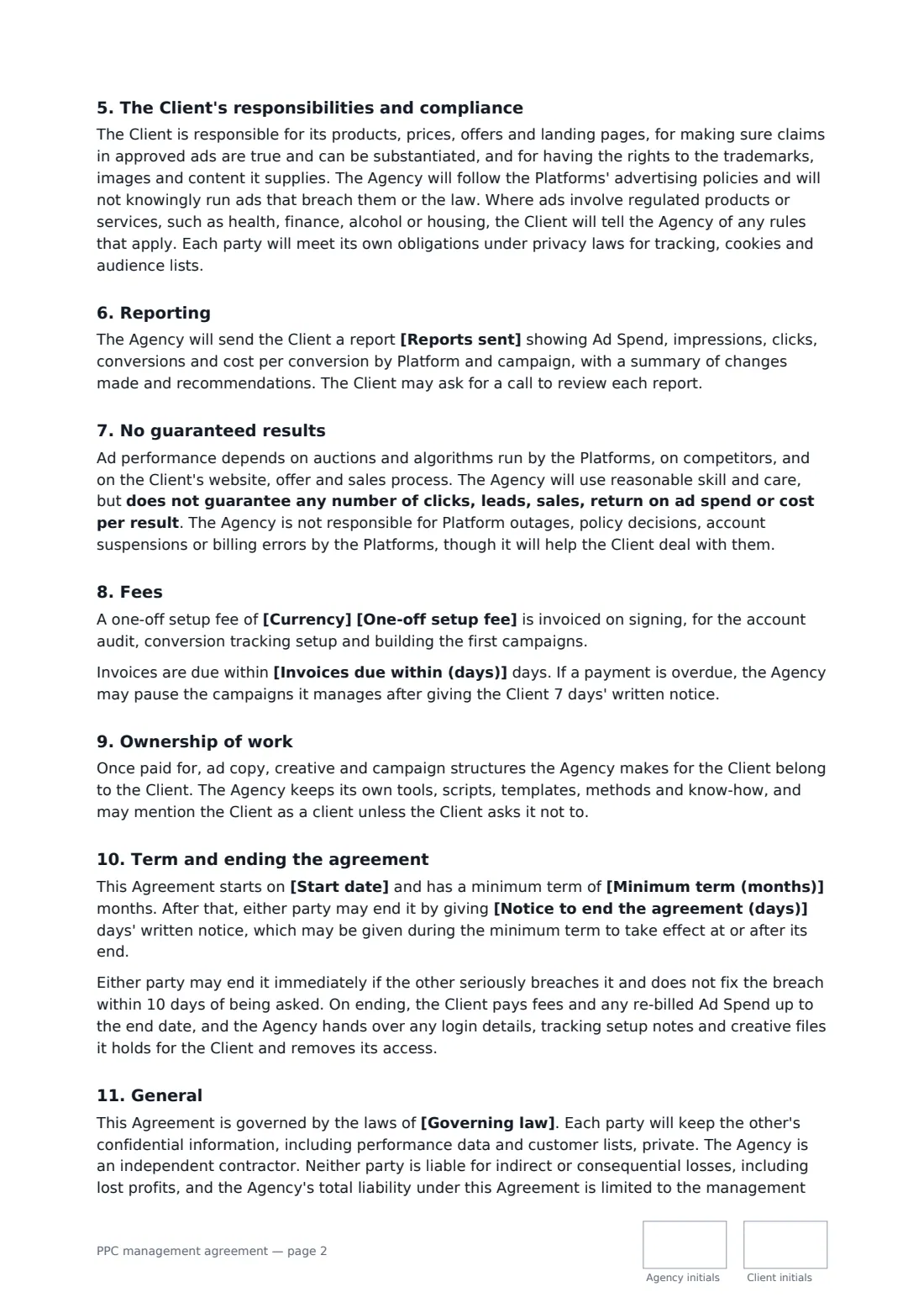 PPC management agreement — page 2 of 3