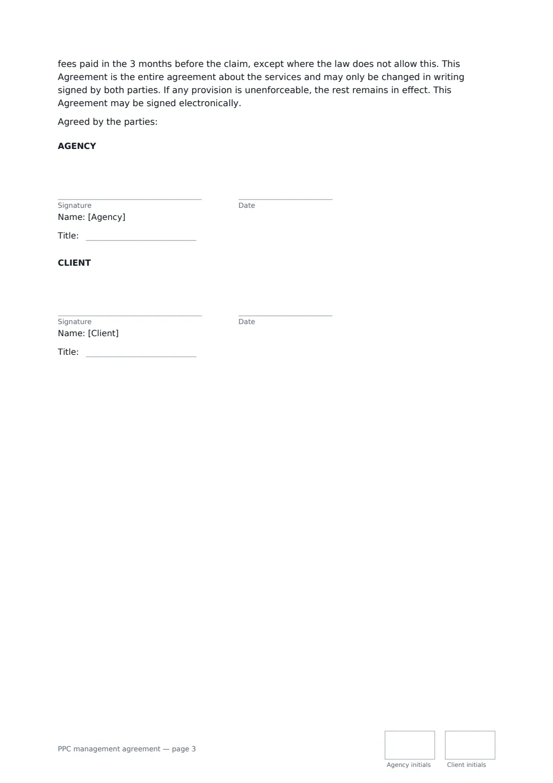 PPC management agreement — page 3 of 3