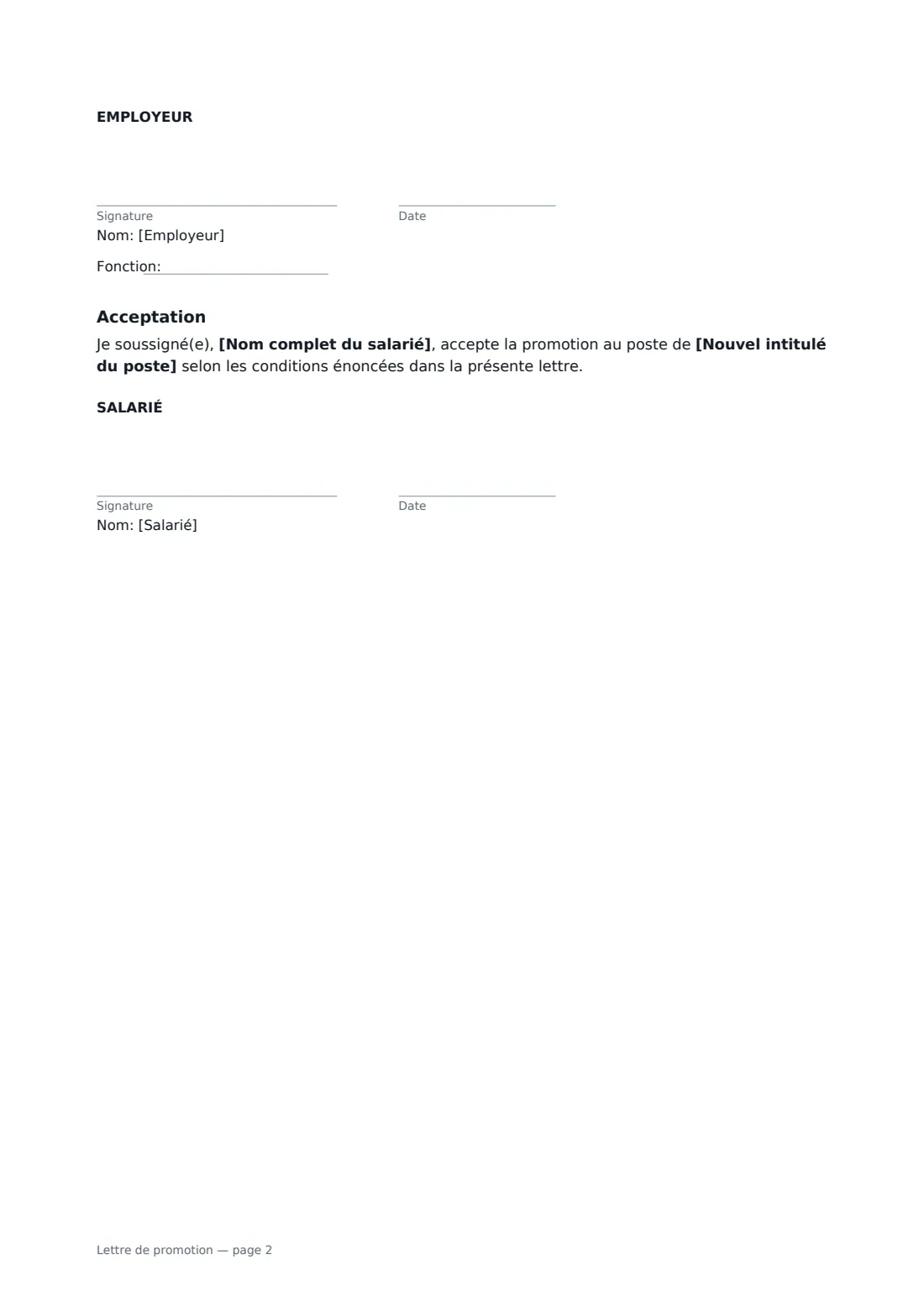 Lettre de promotion — page 2 sur 2