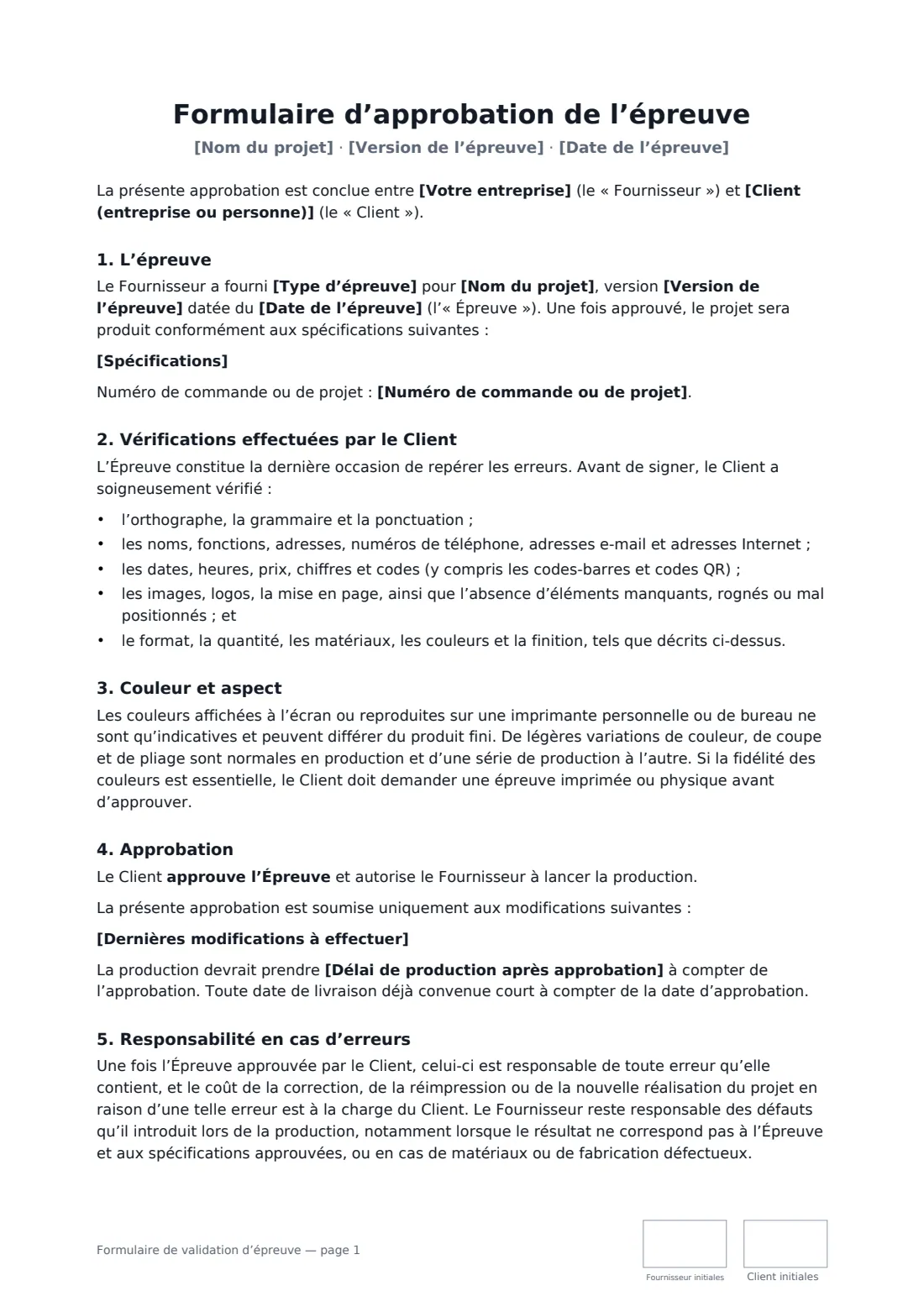 Formulaire de validation d’épreuve — page 1 sur 2