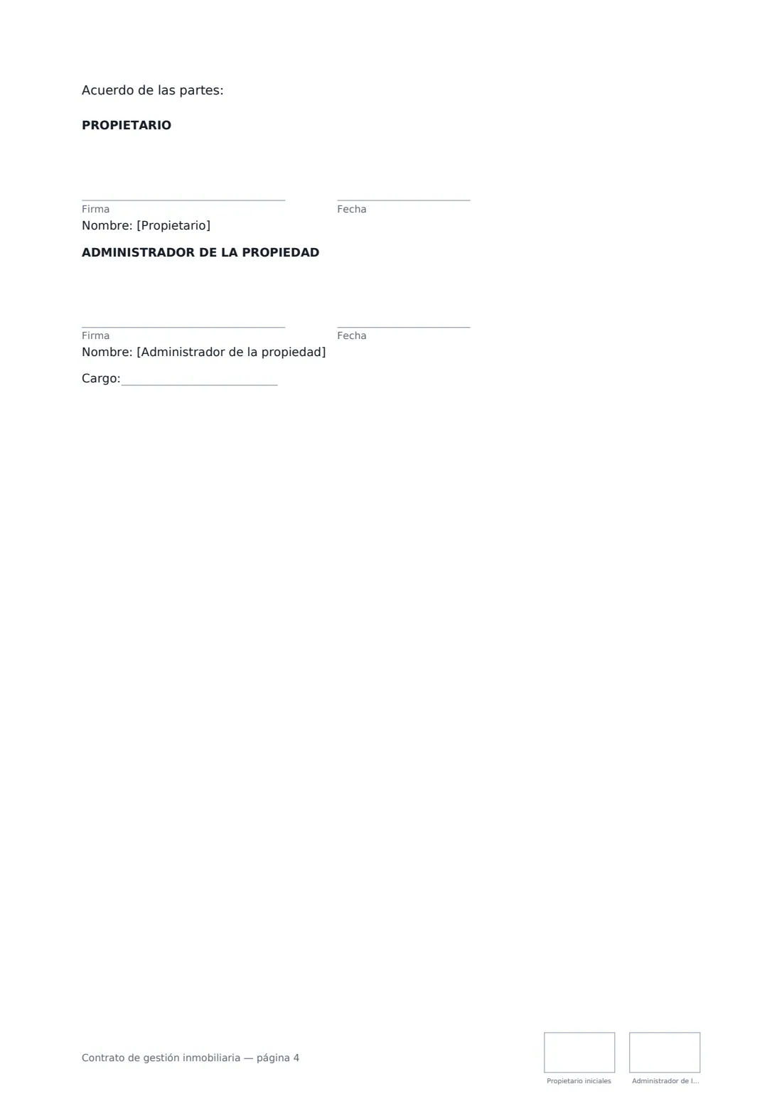 Contrato de gestión inmobiliaria: página 4 de 4