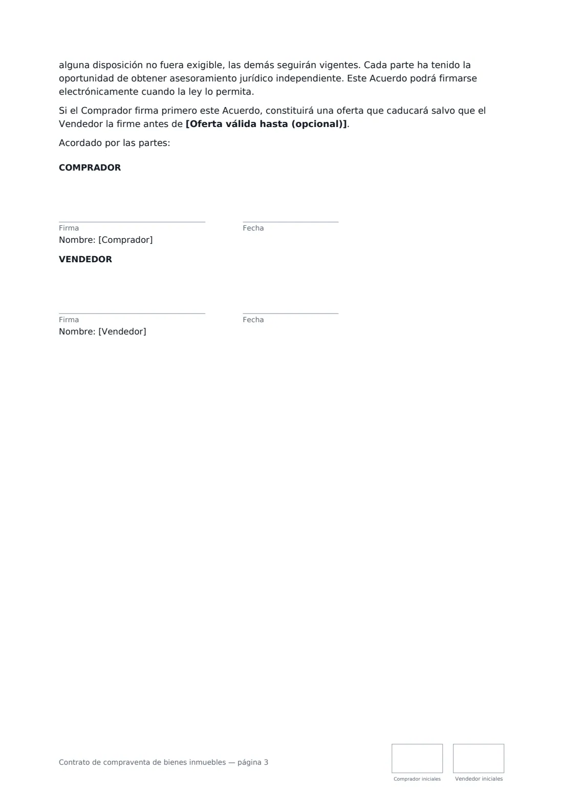 Contrato de compraventa de bienes inmuebles: página 3 de 3