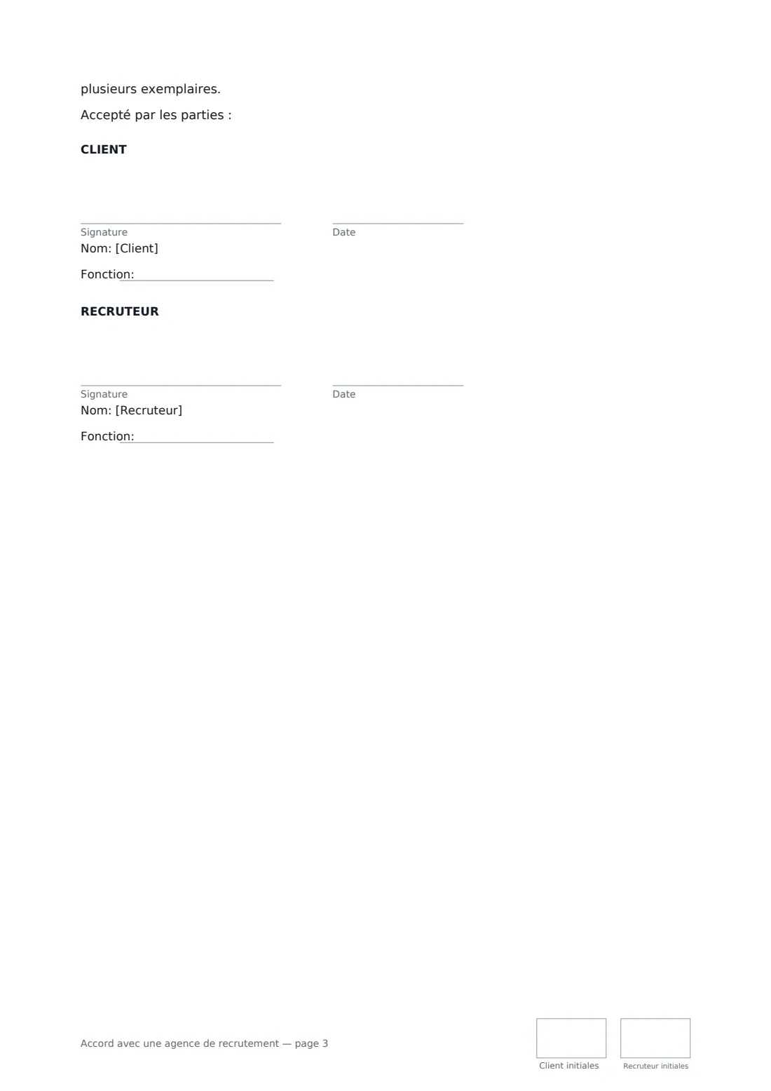 Accord avec une agence de recrutement — page 3 sur 3