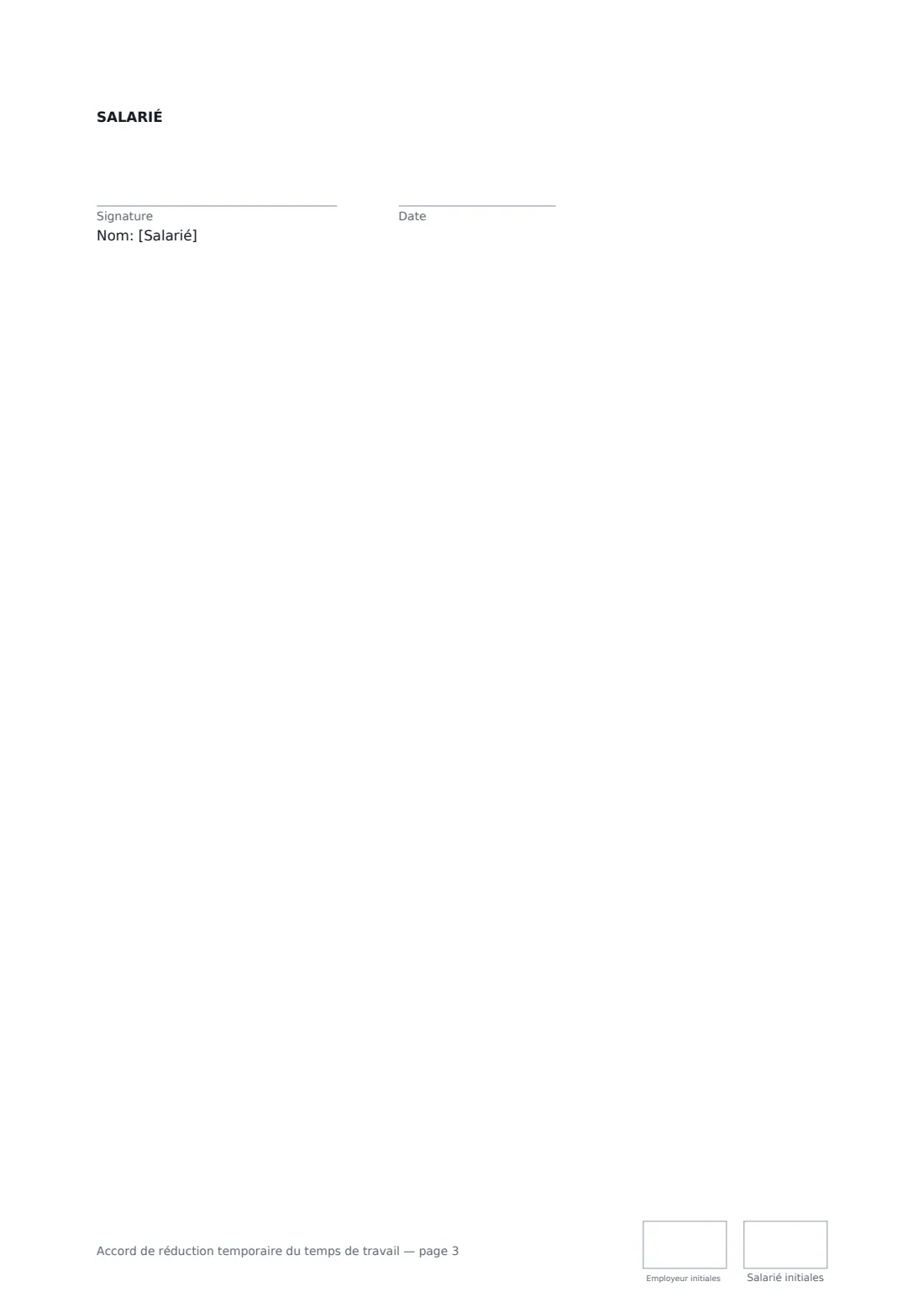 Accord de réduction temporaire du temps de travail — page 3 sur 3