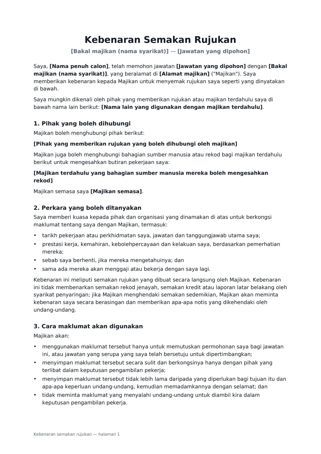 Kebenaran semakan rujukan — halaman 1 daripada 2