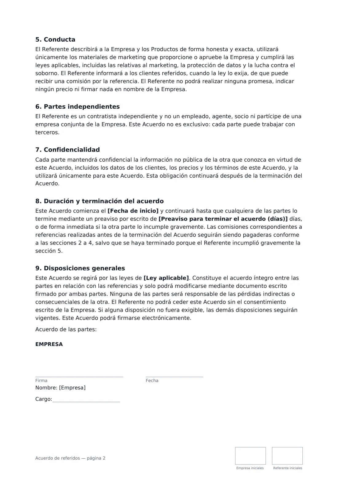 Acuerdo de referidos: página 2 de 3