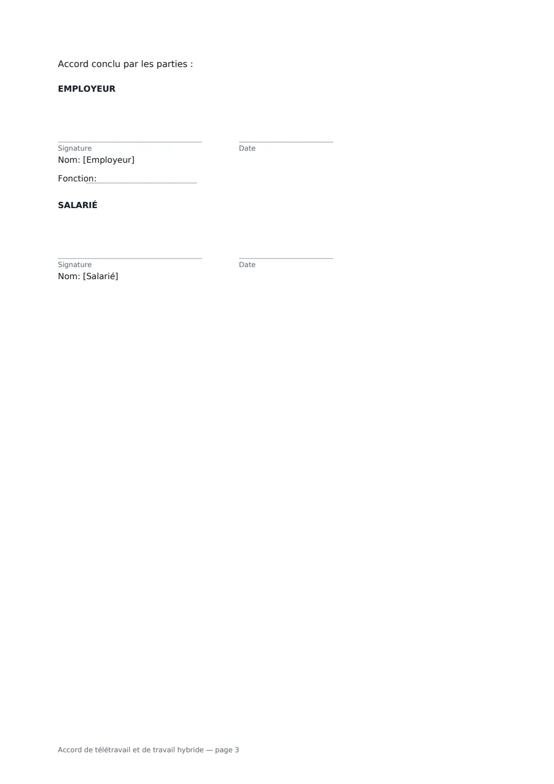 Accord de télétravail et de travail hybride — page 3 sur 3