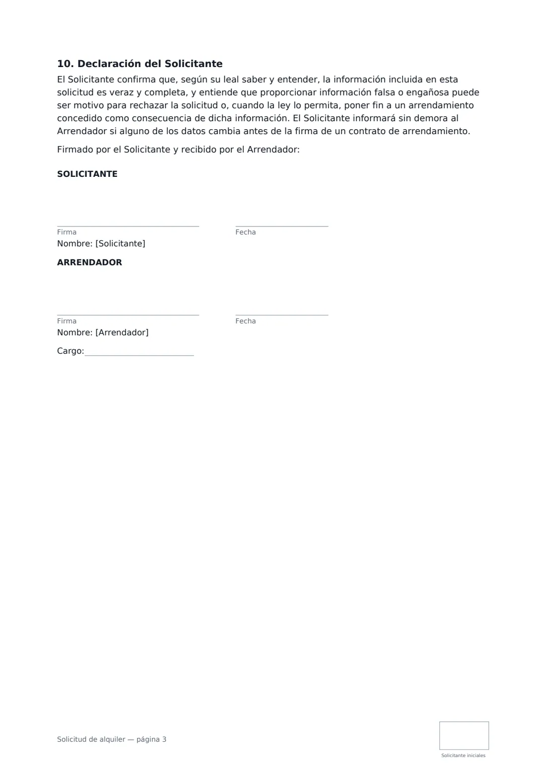 Solicitud de alquiler: página 3 de 3
