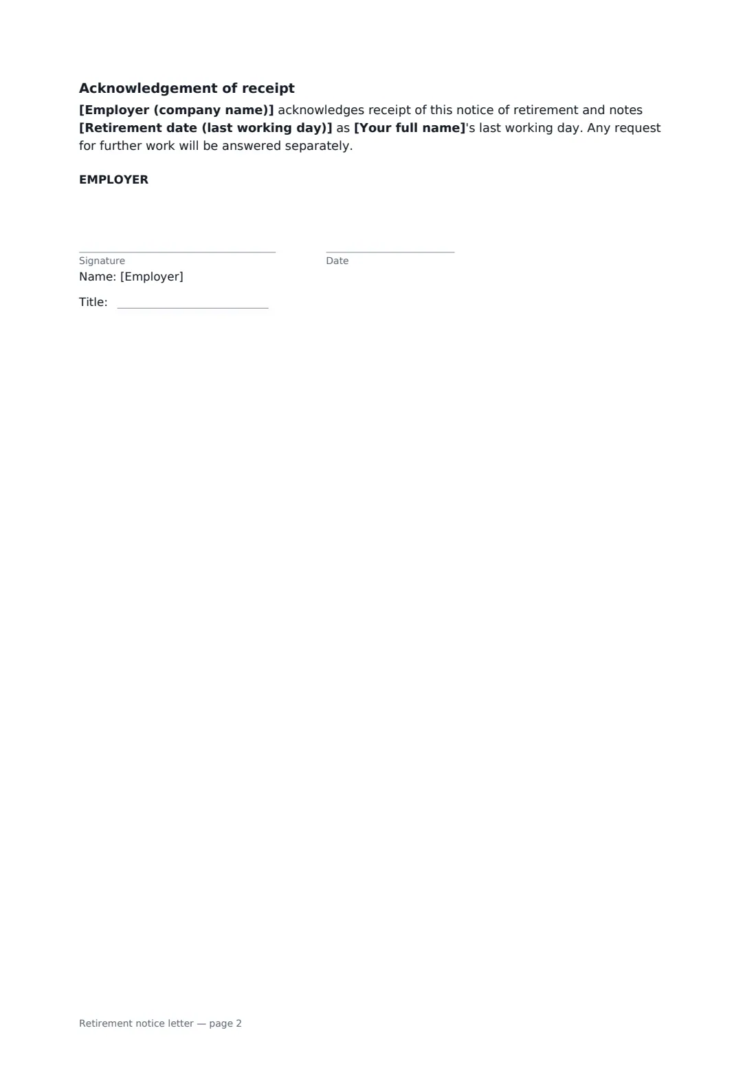 Retirement notice letter — page 2 of 2