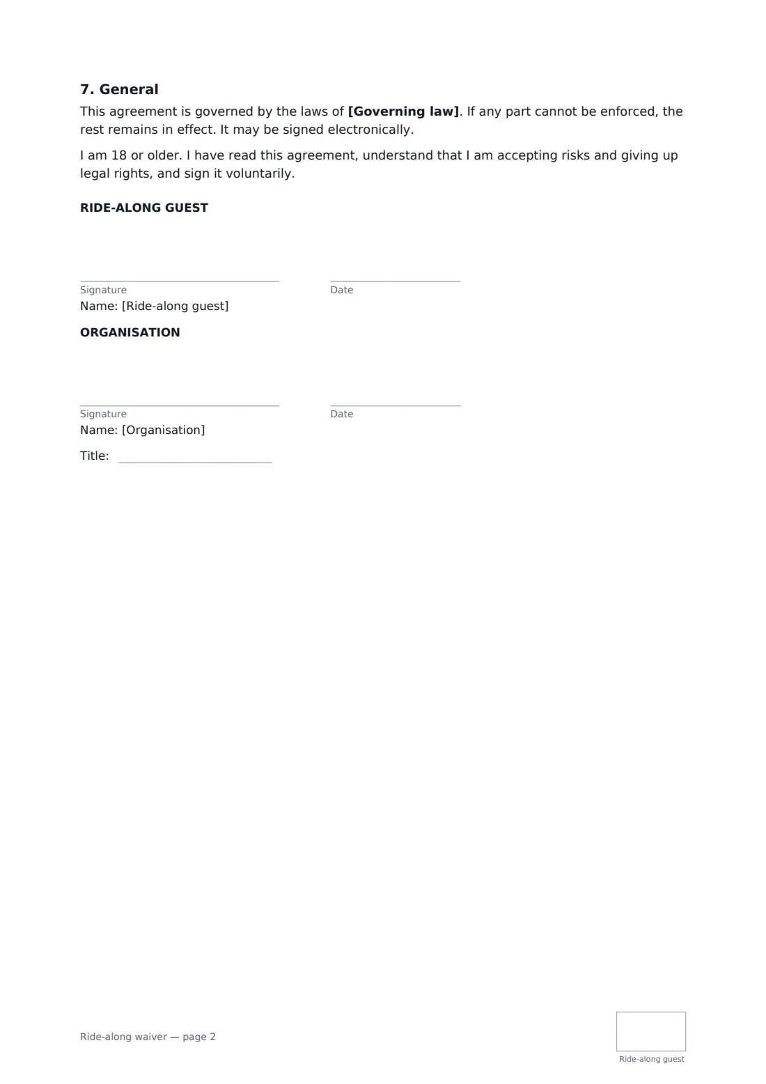 Ride-along waiver — page 2 of 2