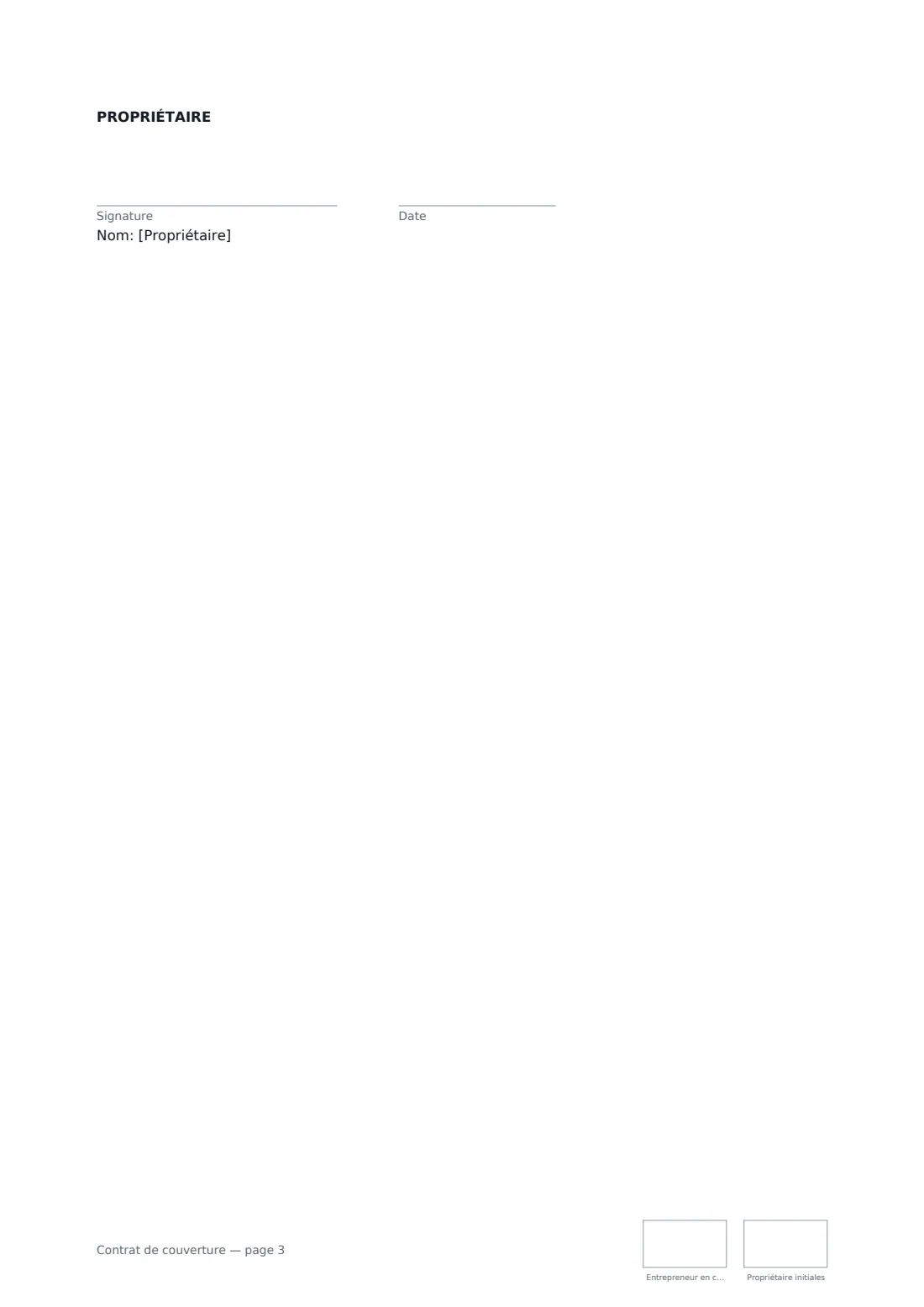Contrat de couverture — page 3 sur 3
