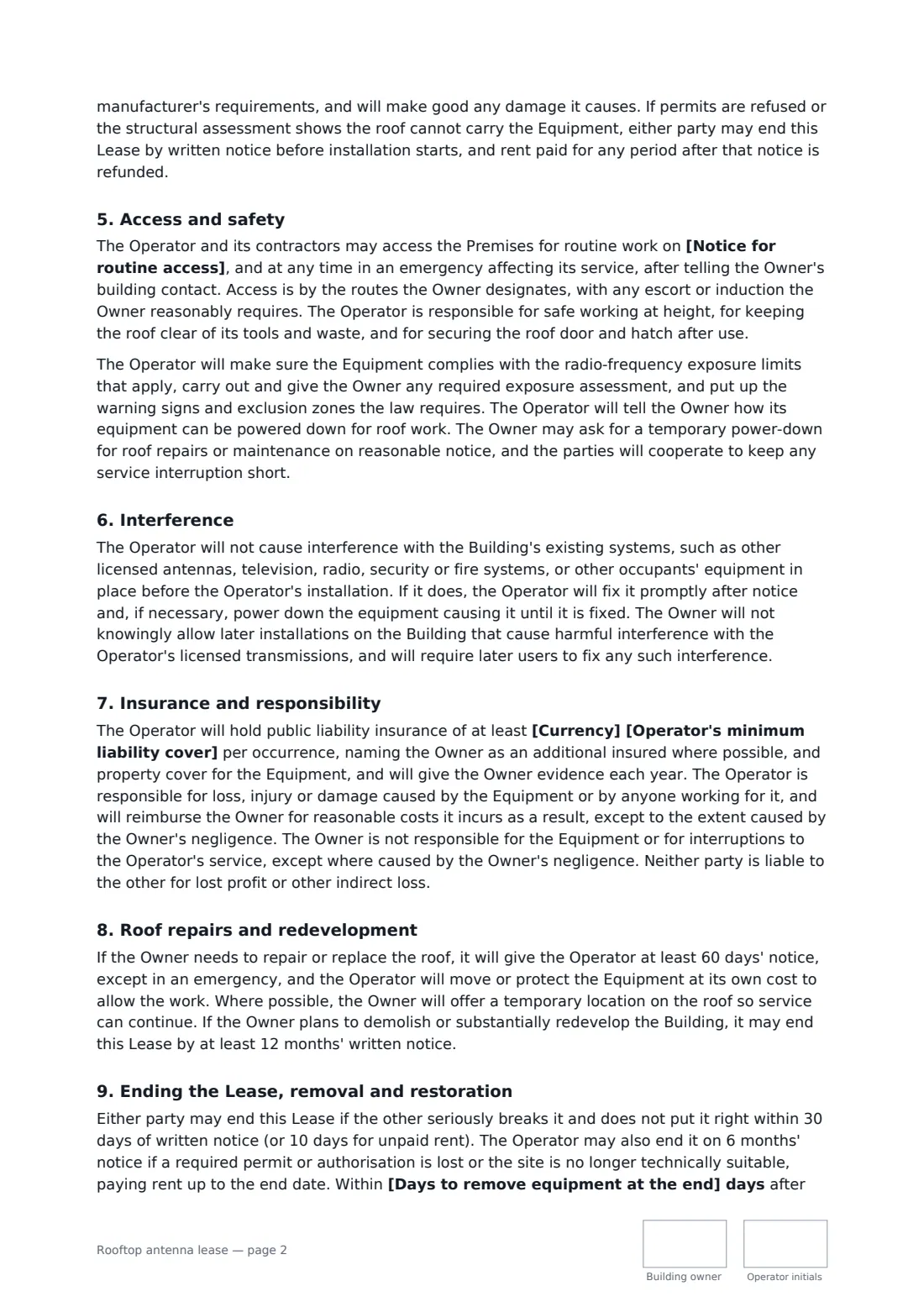 Rooftop antenna lease — page 2 of 3