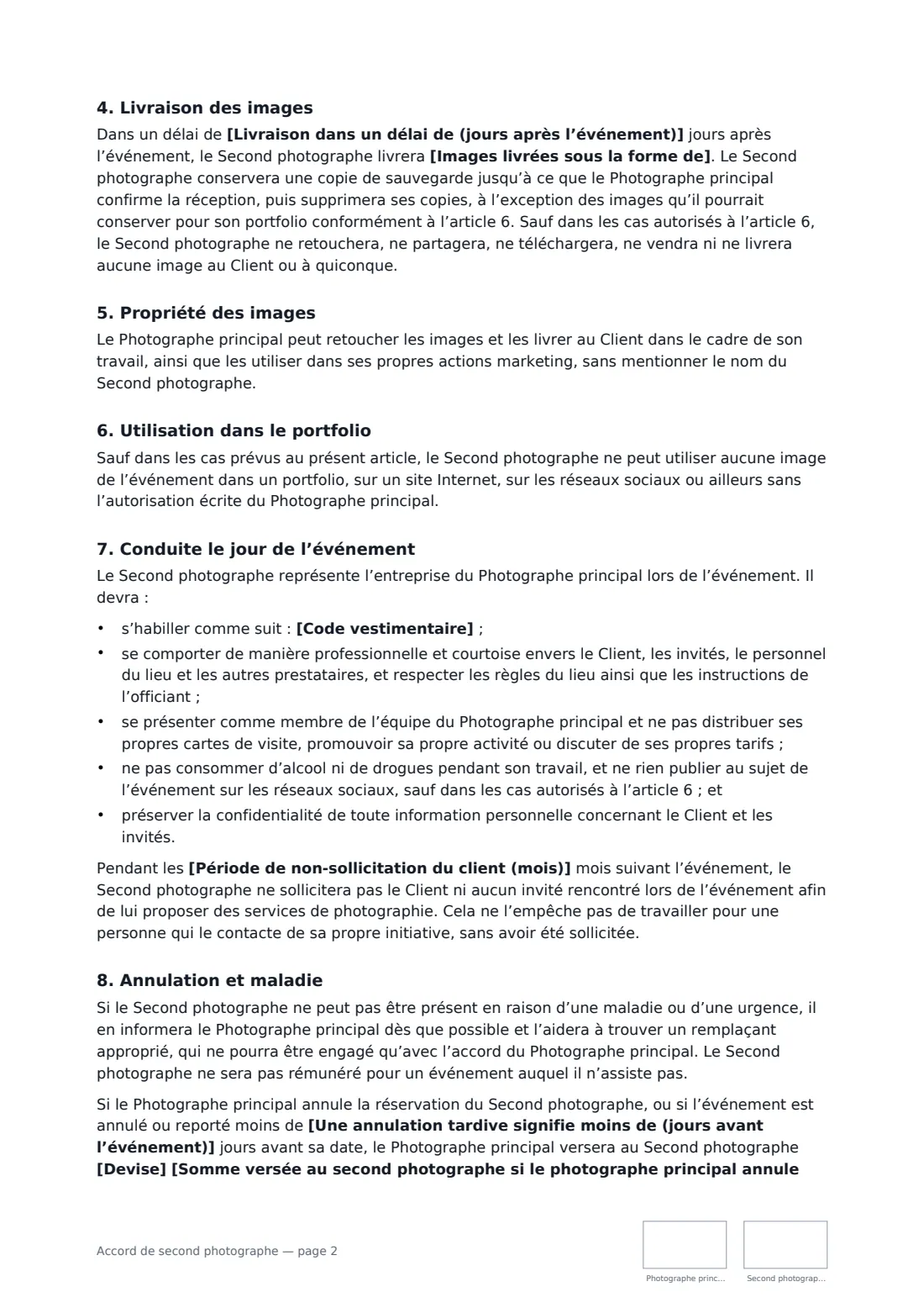 Accord de second photographe — page 2 sur 3