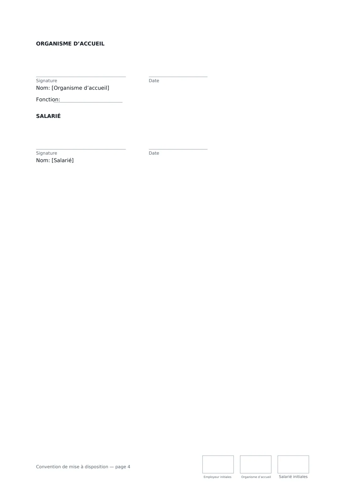 Convention de mise à disposition — page 4 sur 4