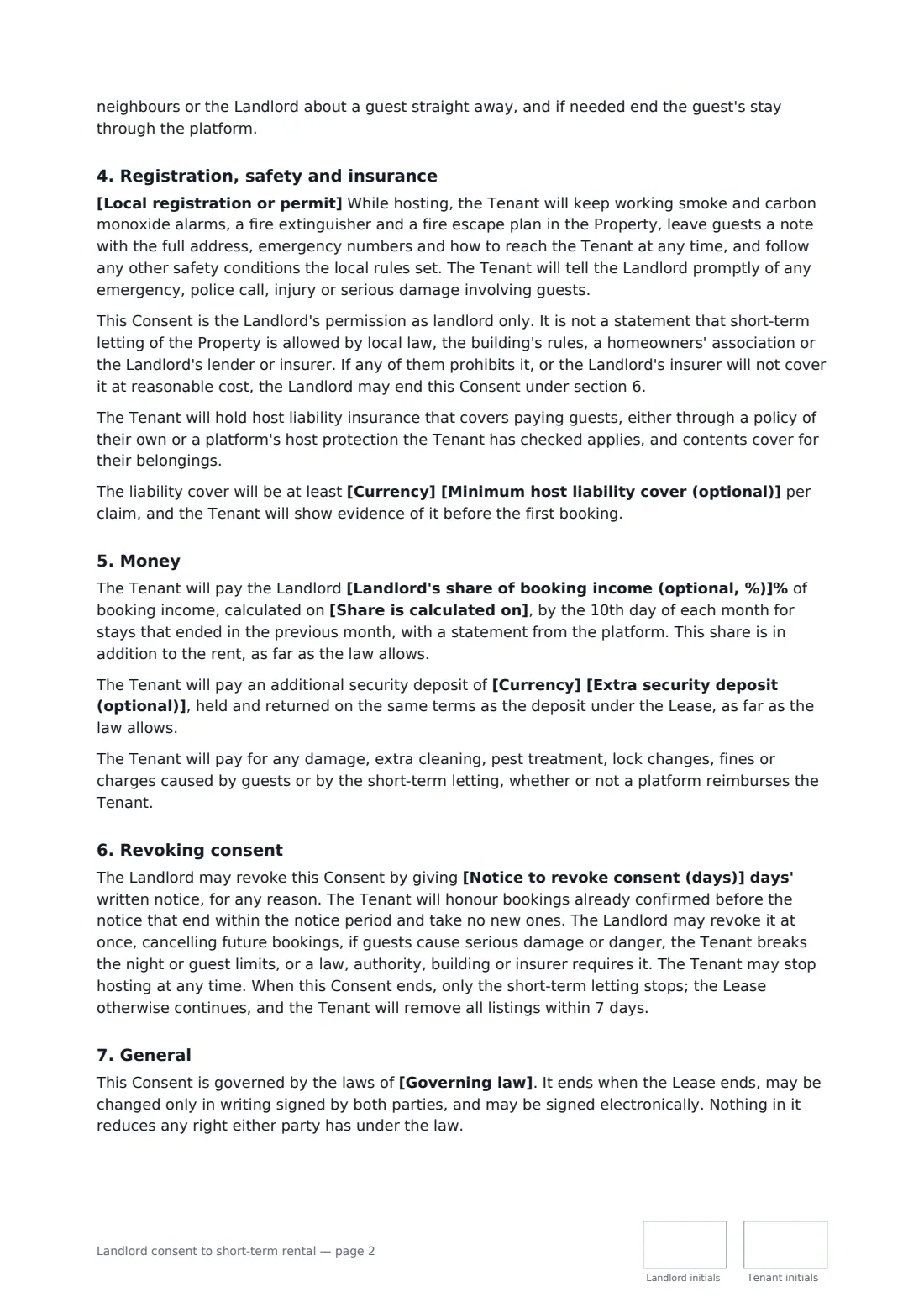 Landlord consent to short-term rental — page 2 of 3