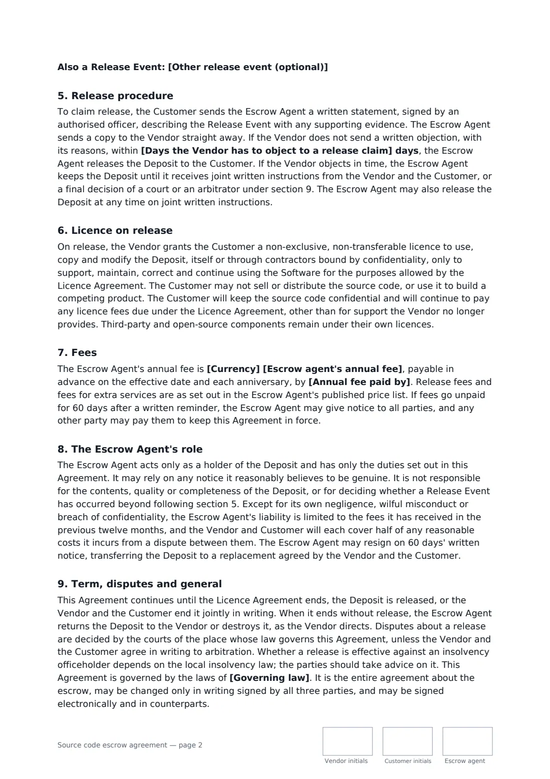 Source code escrow agreement — page 2 of 3