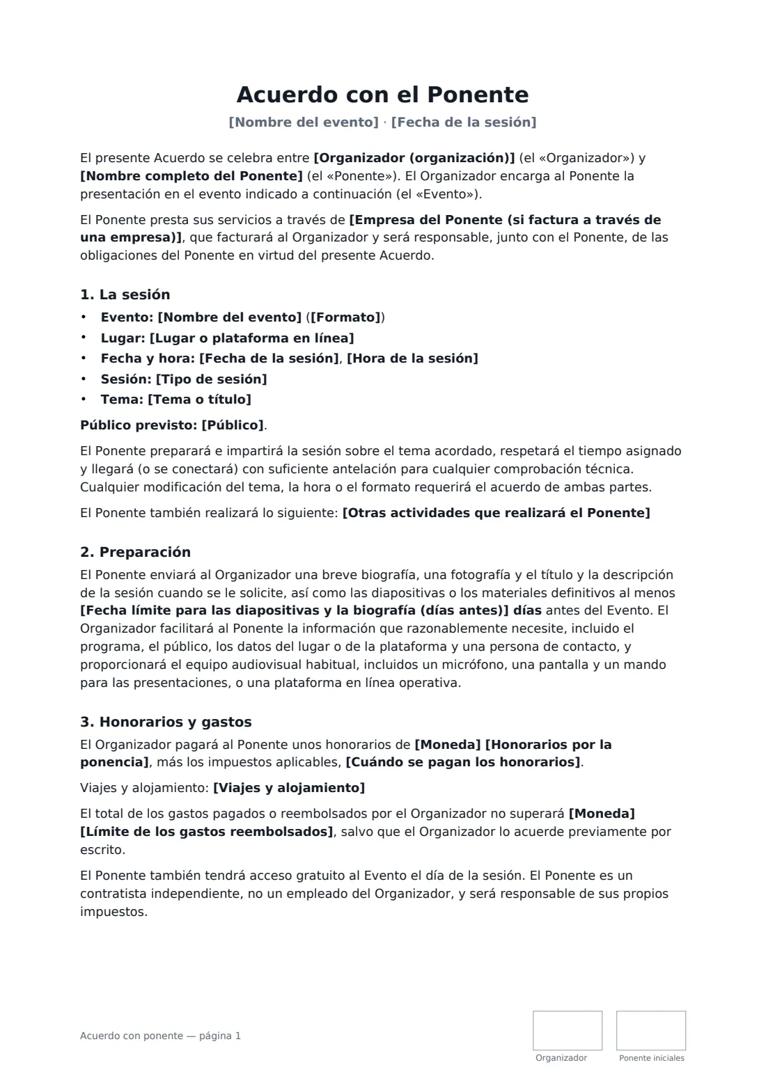 Acuerdo con ponente: página 1 de 3