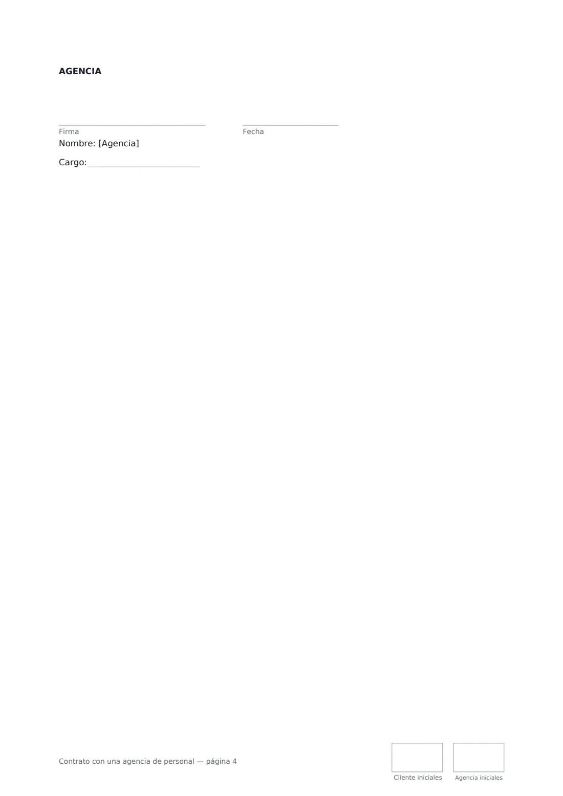 Contrato con una agencia de personal: página 4 de 4