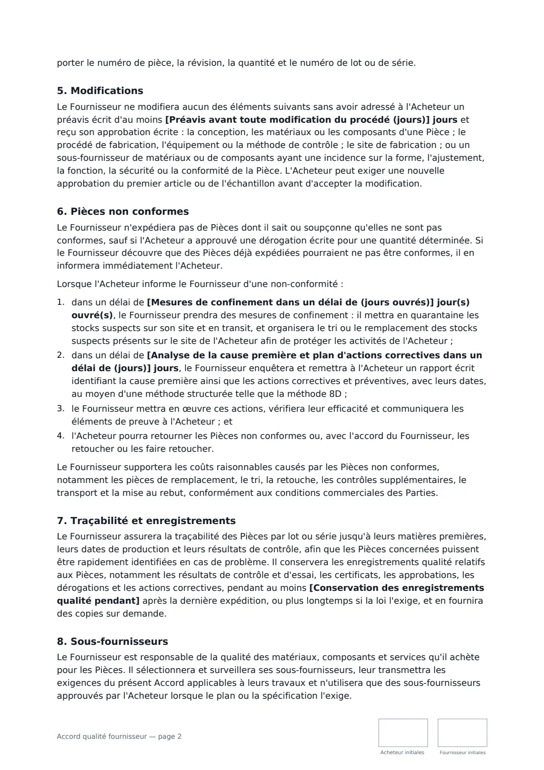 Accord qualité fournisseur — page 2 sur 3