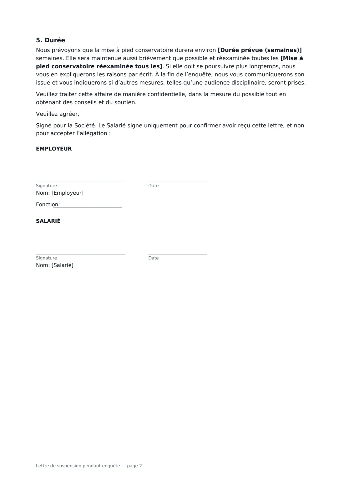 Lettre de suspension pendant enquête — page 2 sur 2