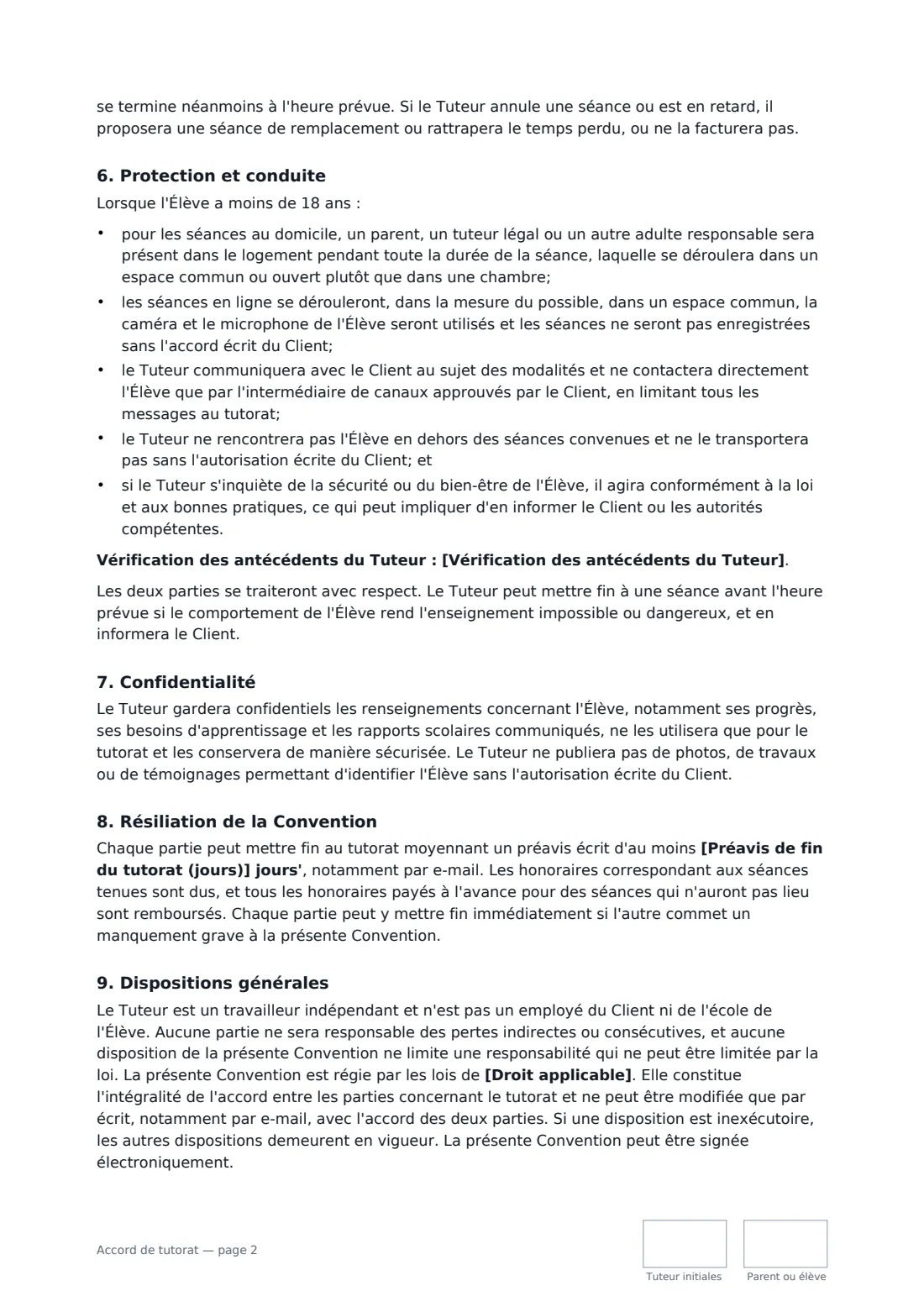 Accord de tutorat — page 2 sur 3