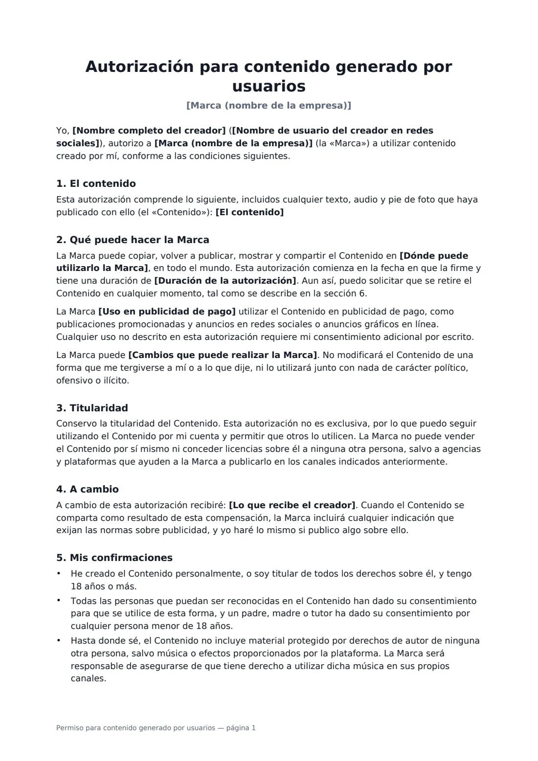 Permiso para contenido generado por usuarios: página 1 de 2