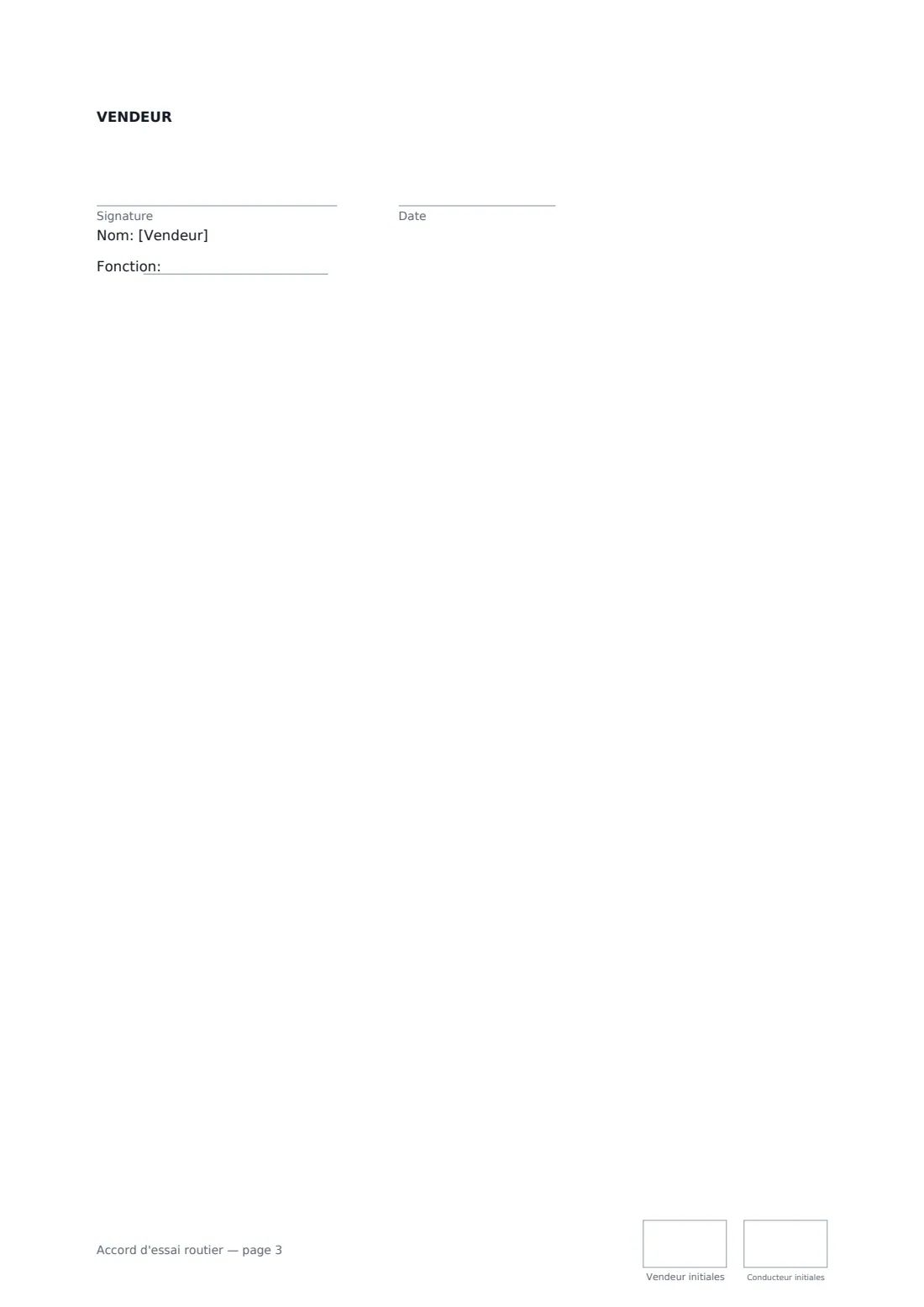 Accord d'essai routier — page 3 sur 3