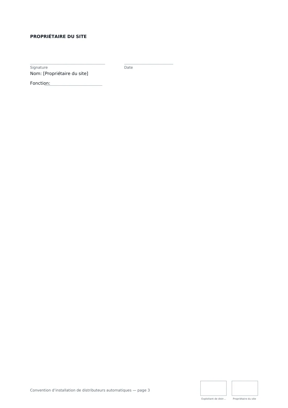 Convention d’installation de distributeurs automatiques — page 3 sur 3