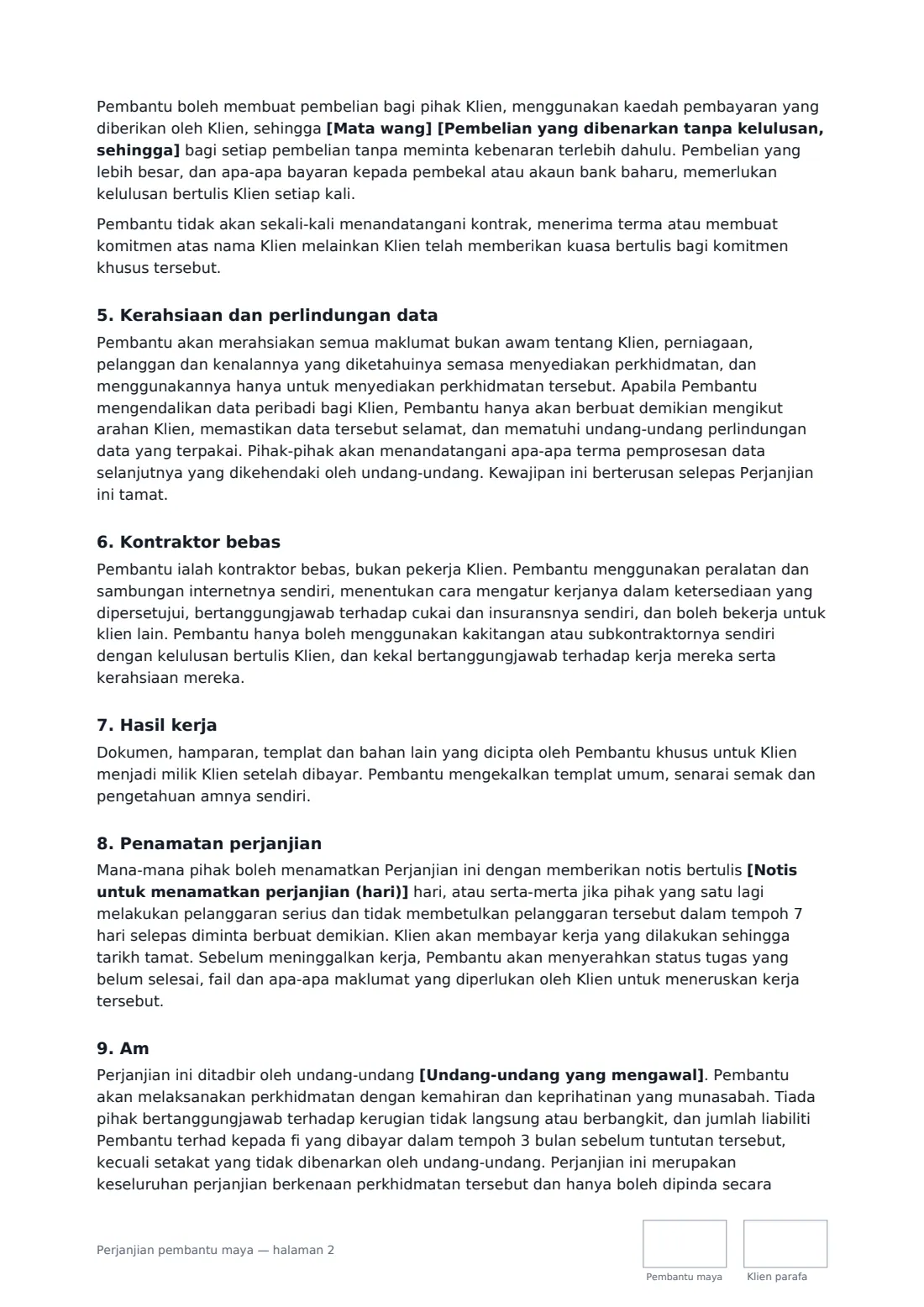 Perjanjian pembantu maya — halaman 2 daripada 3