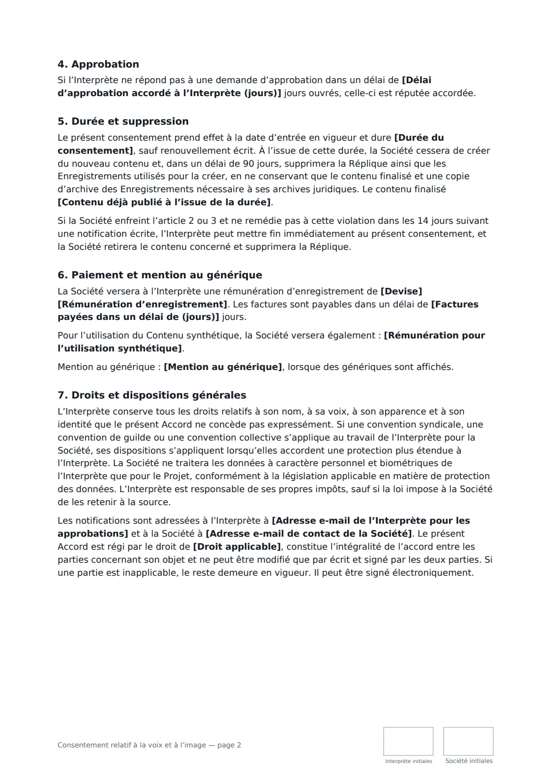 Consentement relatif à la voix et à l’image — page 2 sur 3