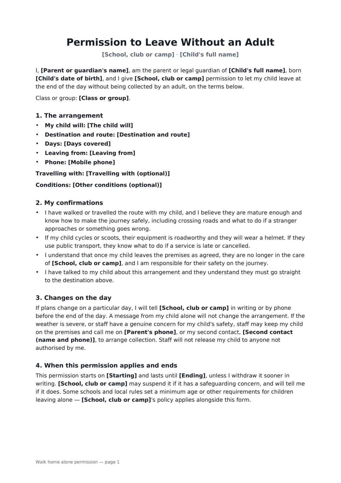Walk home alone permission — page 1 of 2