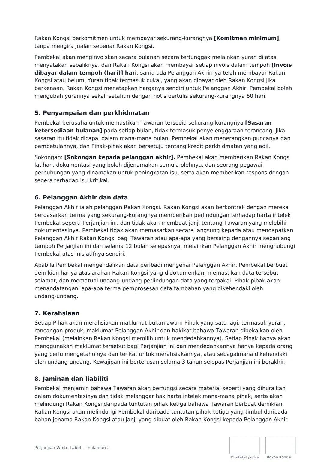 Perjanjian White Label — halaman 2 daripada 4