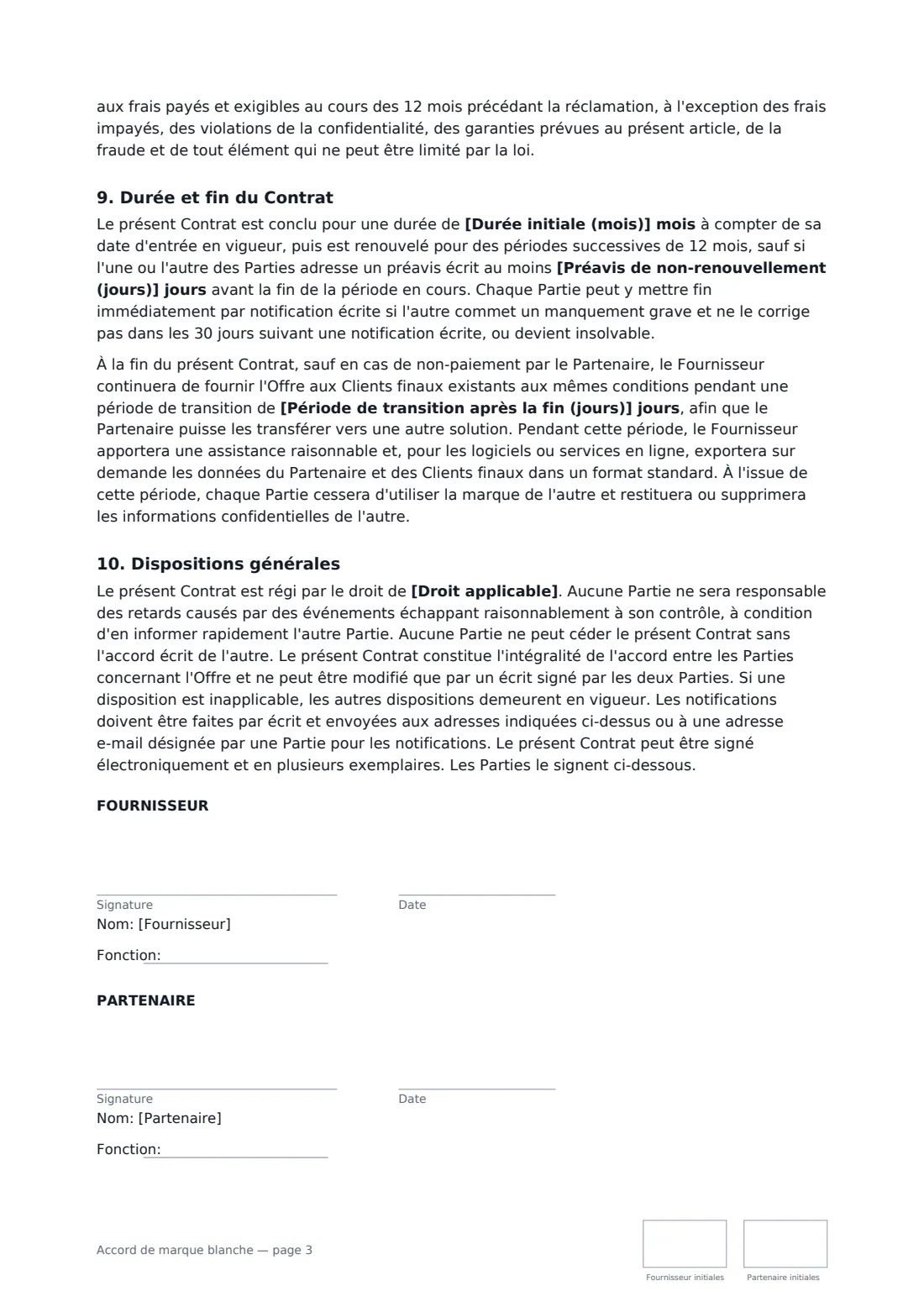 Accord de marque blanche — page 3 sur 3