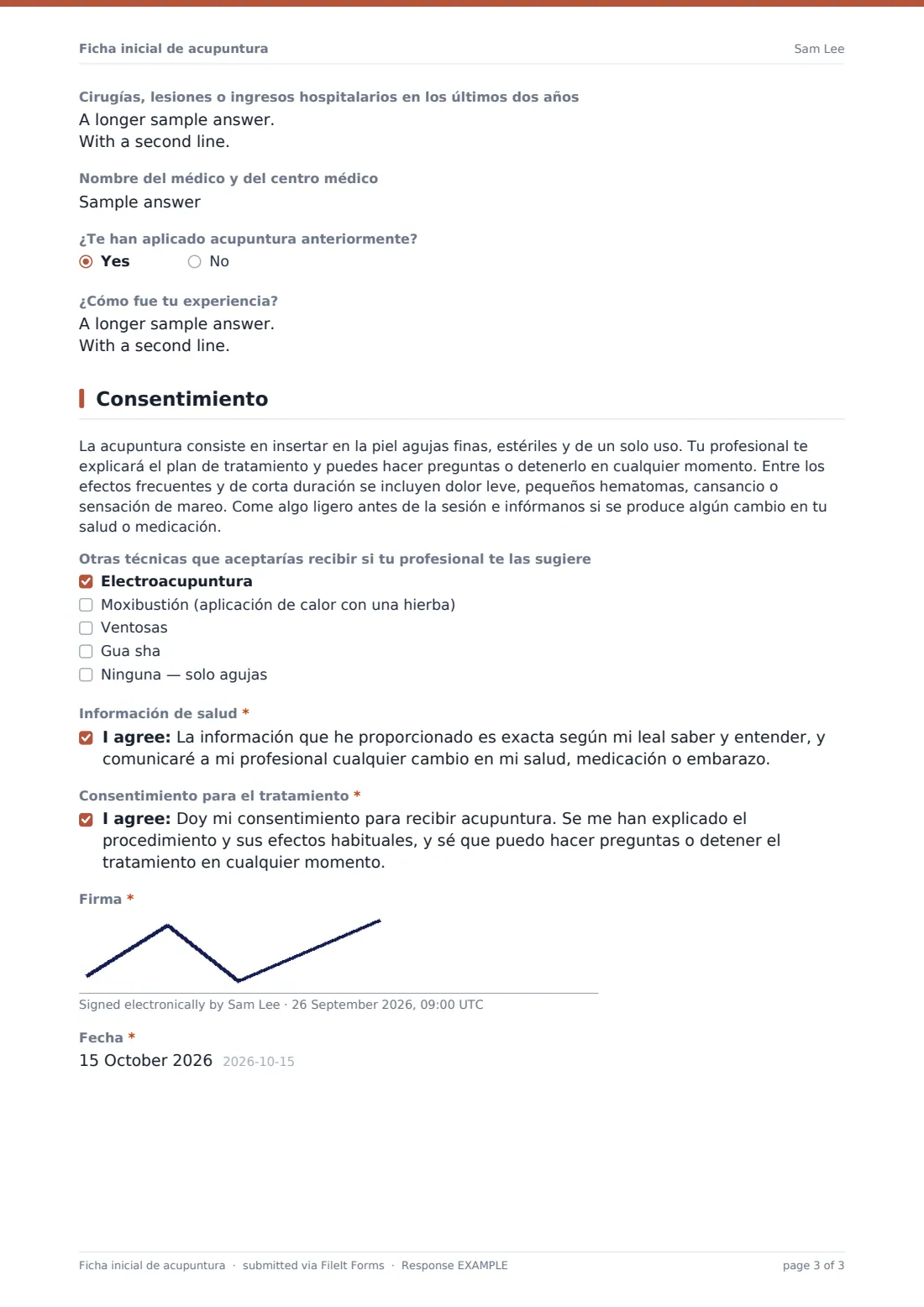 Ficha inicial de acupuntura — PDF de respuesta de ejemplo, página 3 de 3