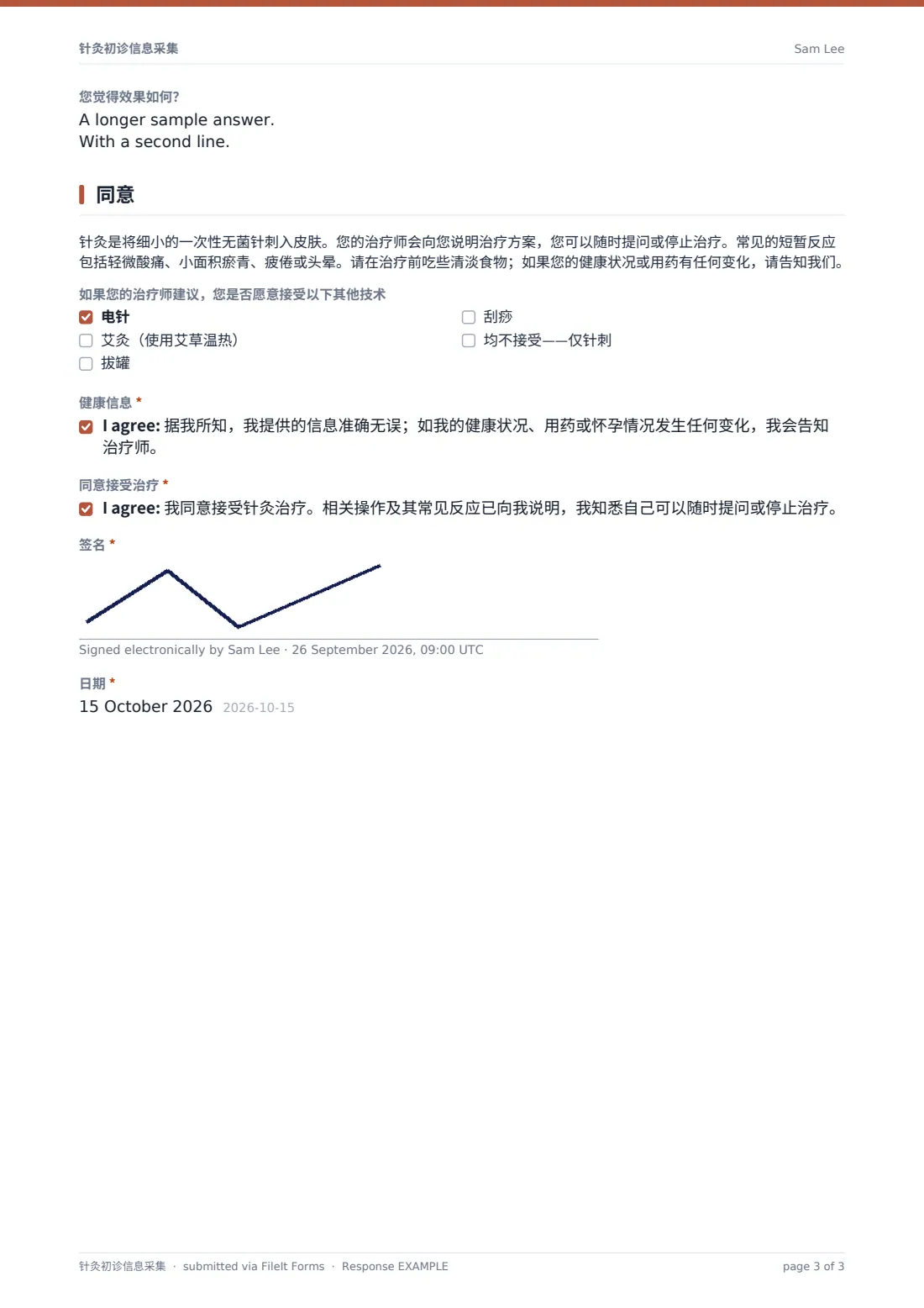 针灸初诊信息采集 — 示例回复 PDF，第 3 页，共 3 页