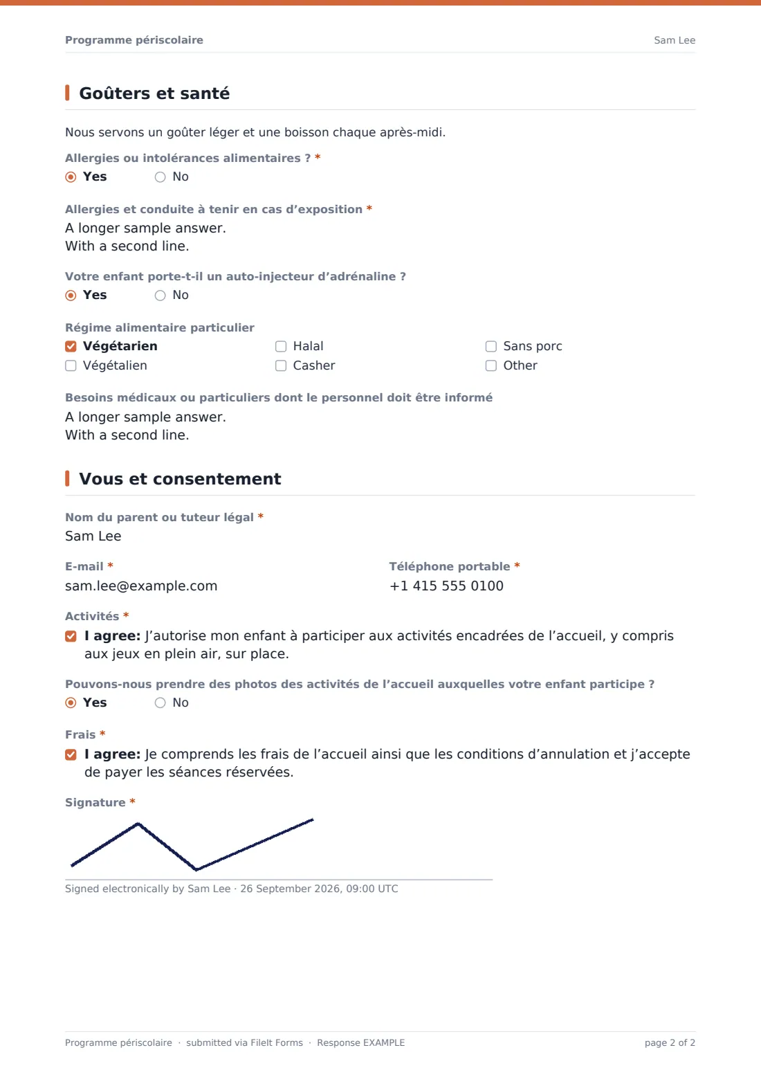 Programme périscolaire — exemple de réponse au format PDF, page 2 sur 2