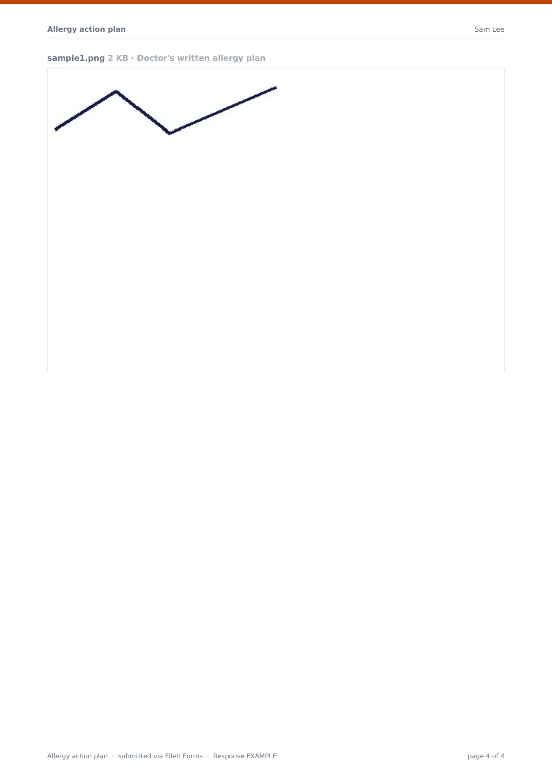 Allergy action plan — example response PDF, page 4 of 4