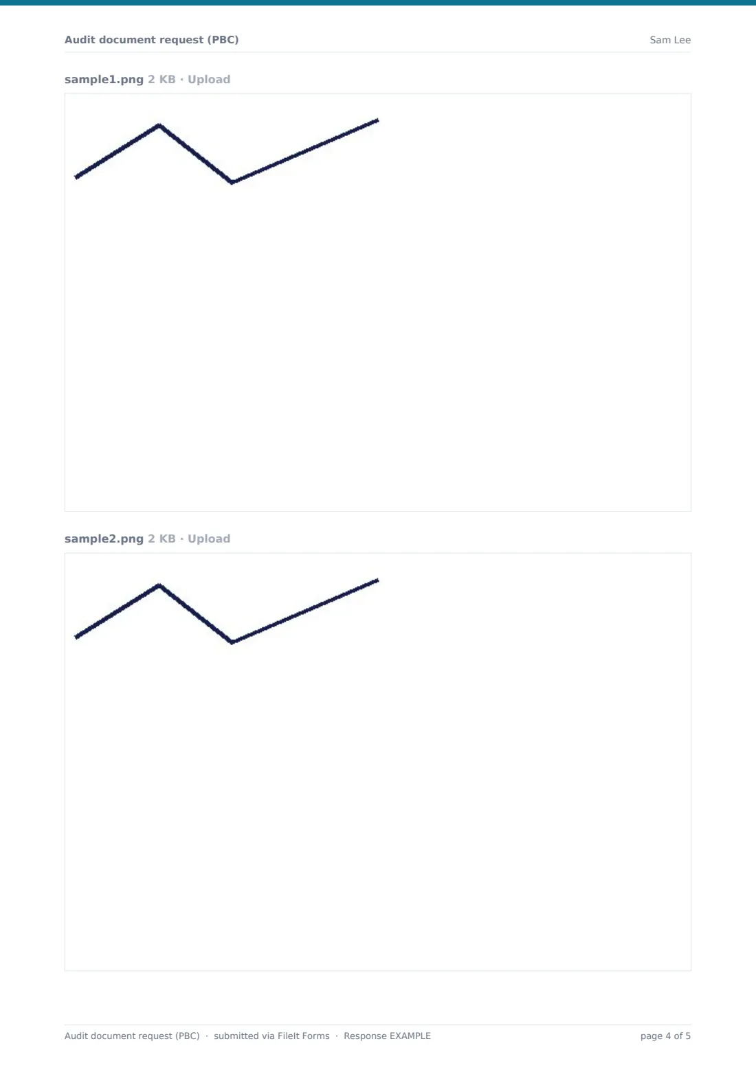 Audit document request (PBC) — example response PDF, page 4 of 5